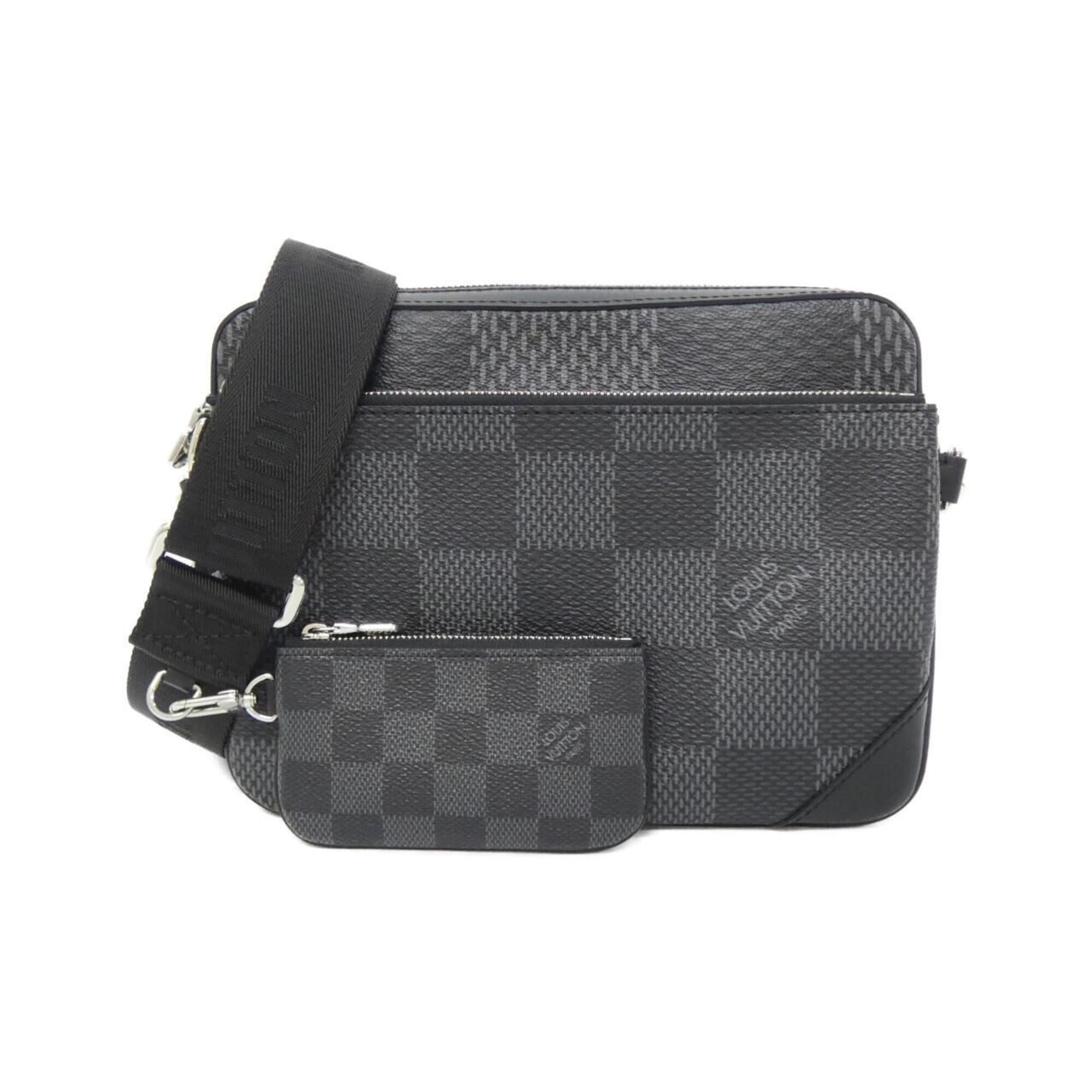 Louis Vuitton Graphite Coated Canvas Pouch Shoulder Bag (Pre-Owned)