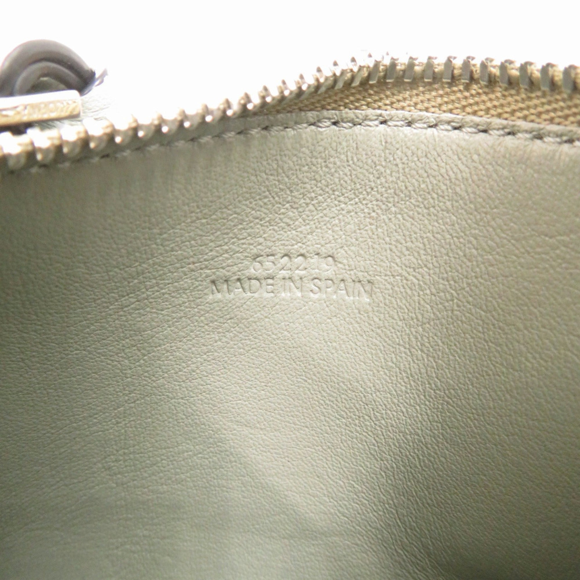 Loewe Khaki Leather Coin Purse/Coin Case (Pre-Owned)