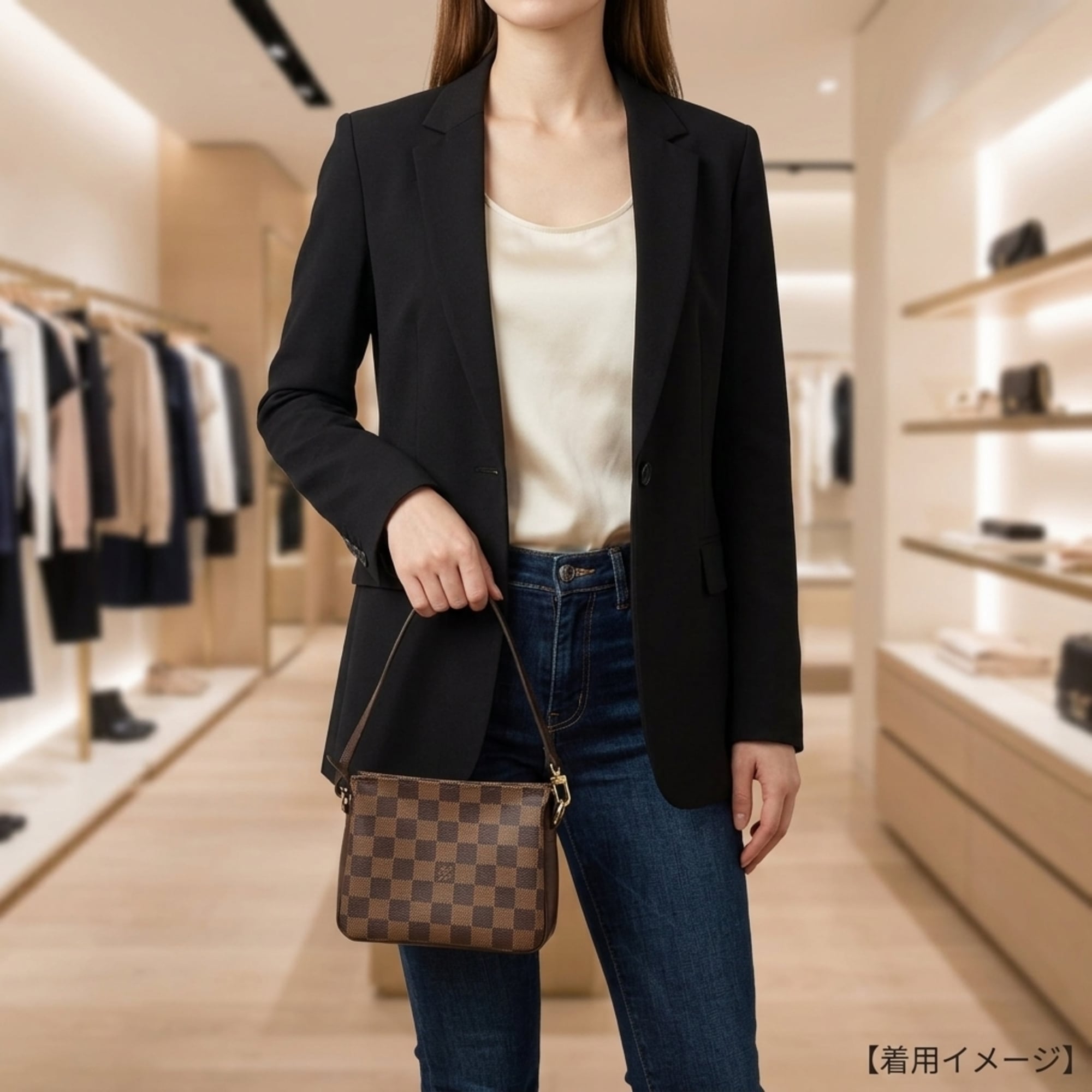 Louis Vuitton Brown Damier Canvas Handbag (Pre-Owned)