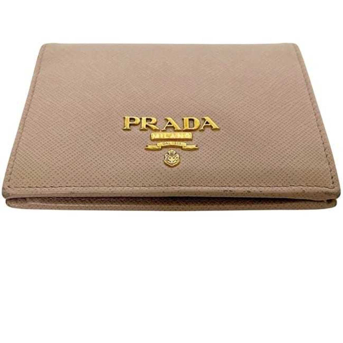 Prada Saffiano Beige Leather Wallet (Bi-Fold) (Pre-Owned)