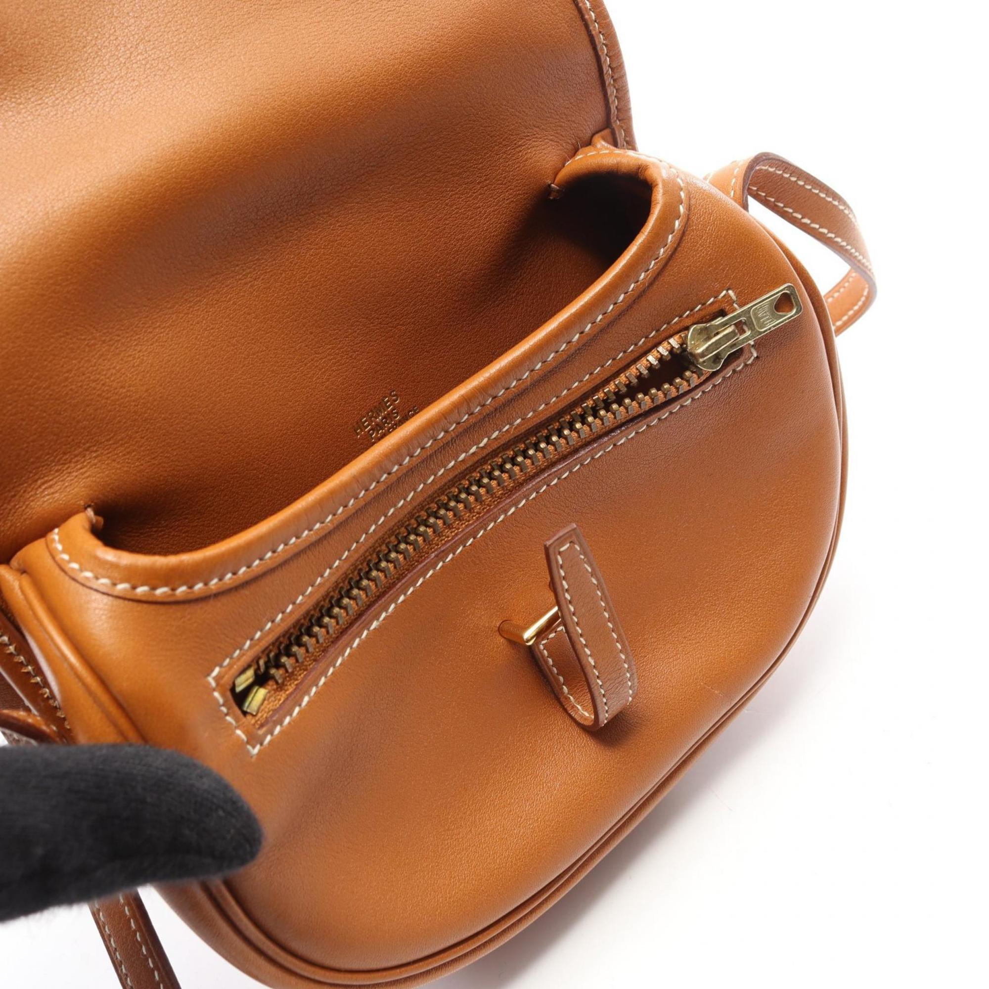 Hermes Brown Gold Brown Leather Gulliver Leather Handbag Shoulder Bag (Pre-Owned)