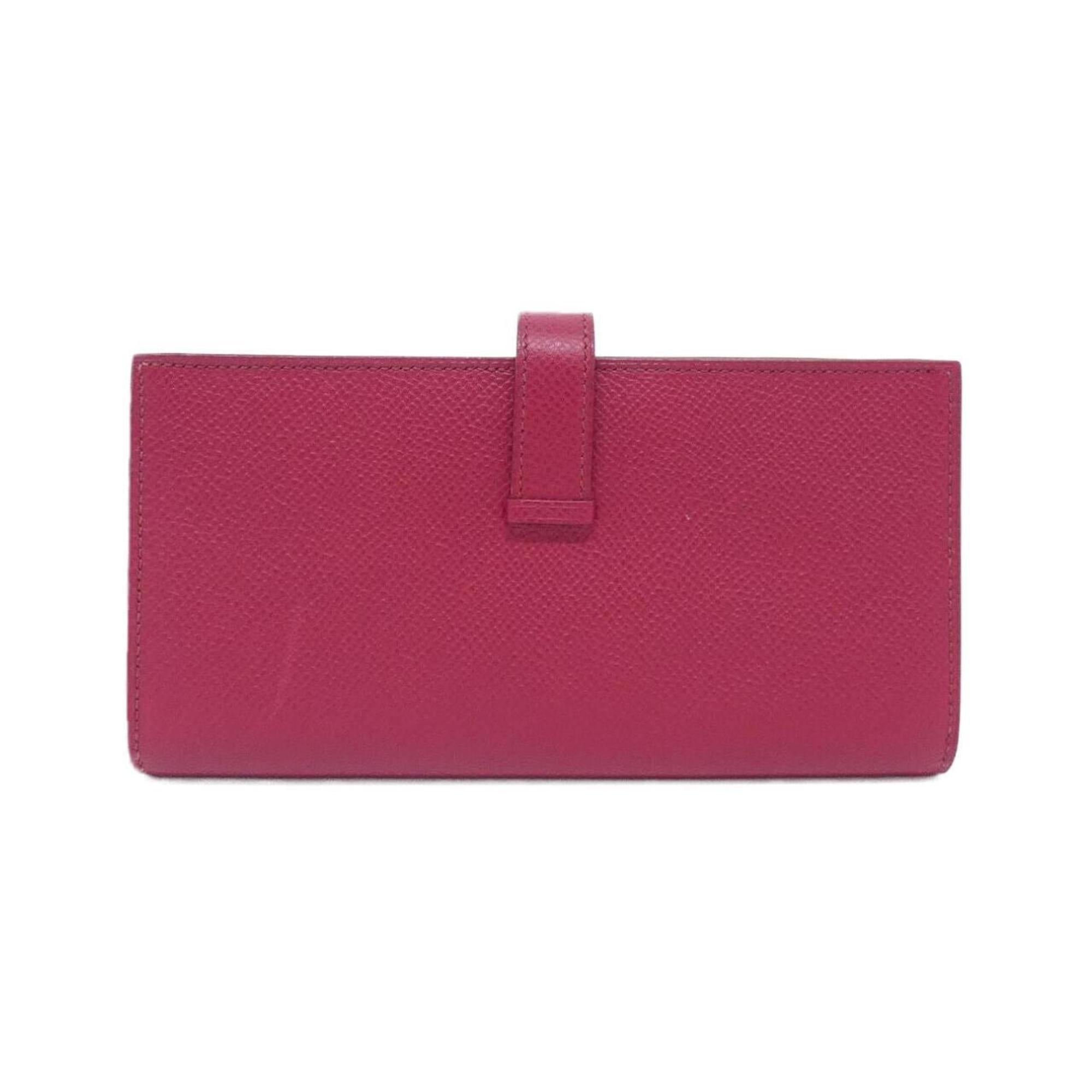 Hermes Bearn Ruby Epsom Leather Long Wallet (Bi-Fold) (Pre-Owned)