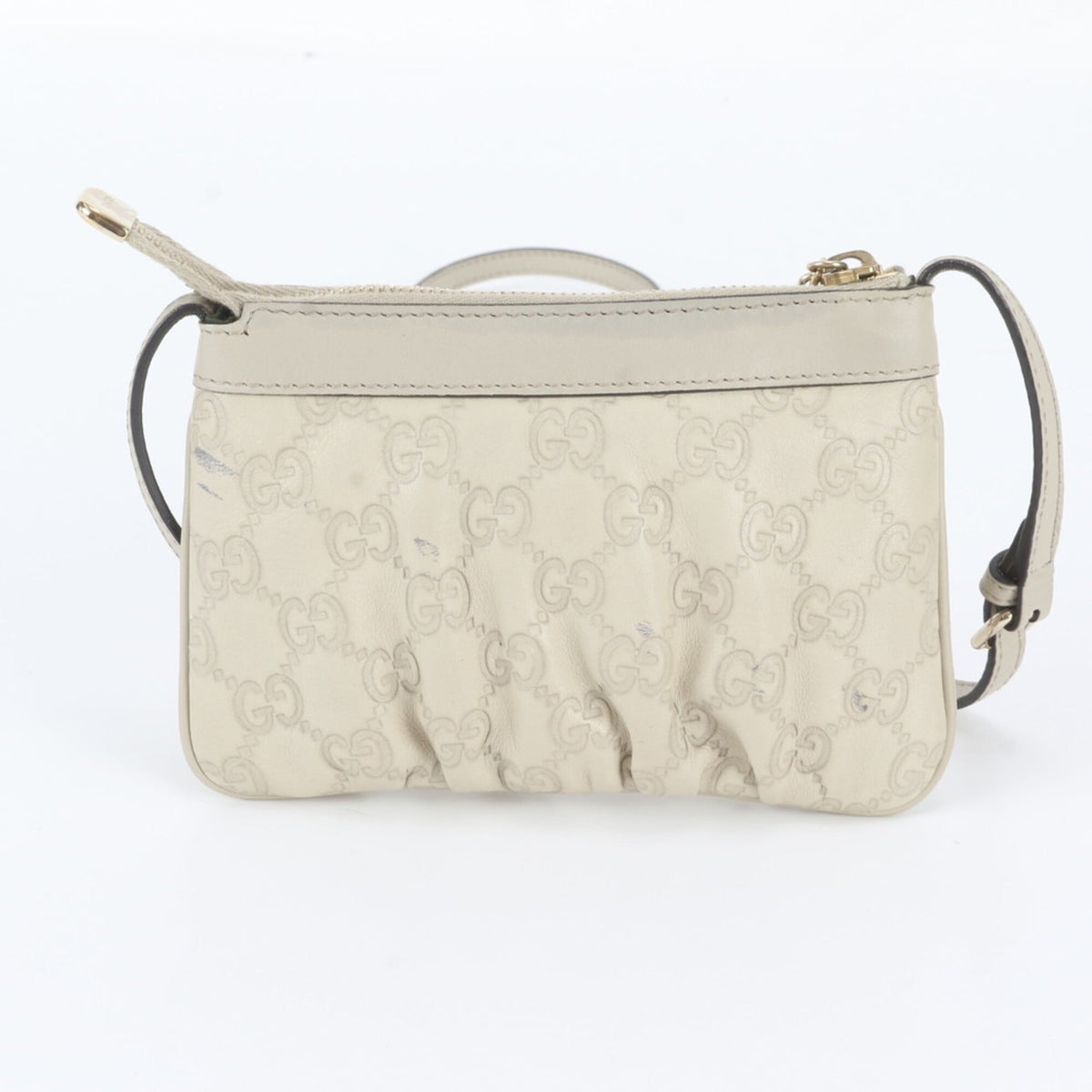 Gucci Ivory Leather Crossbody Bag Shoulder Bag (Pre-Owned)