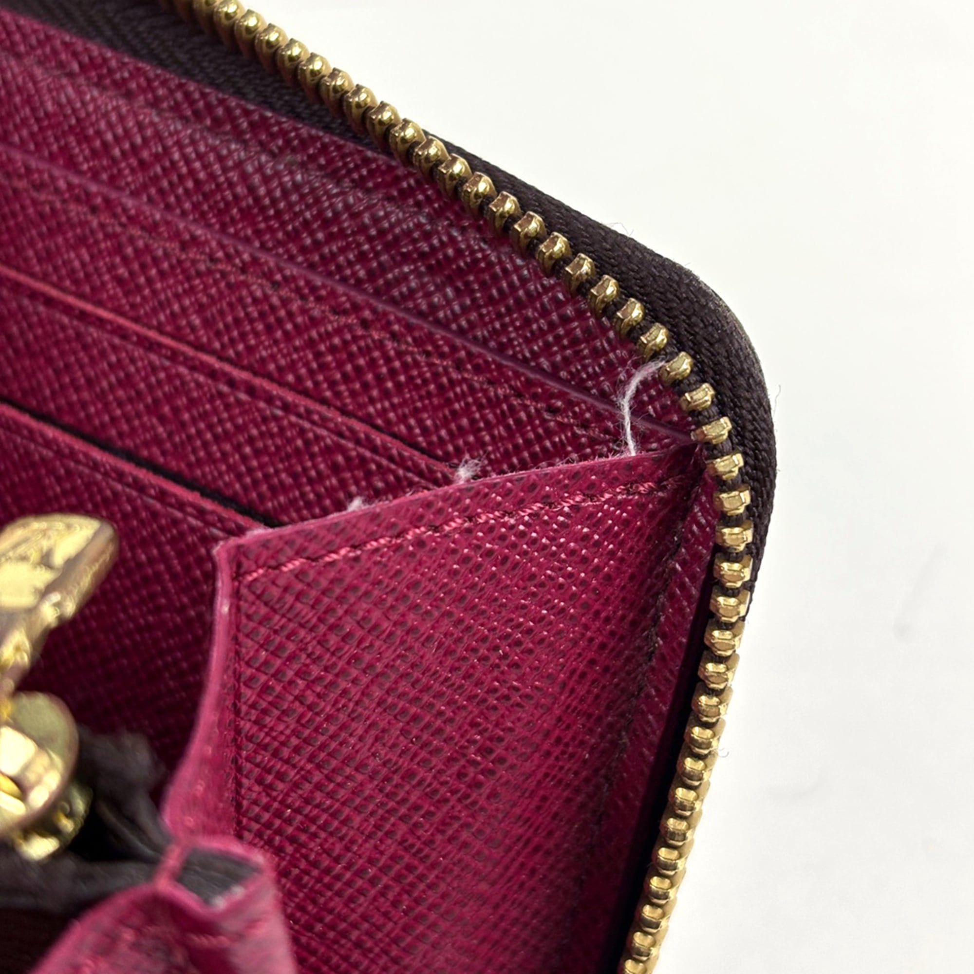 Louis Vuitton Monogram Bordeaux Brown Fuchsia Monogram Long Wallet (Bi-Fold) (Pre-Owned)