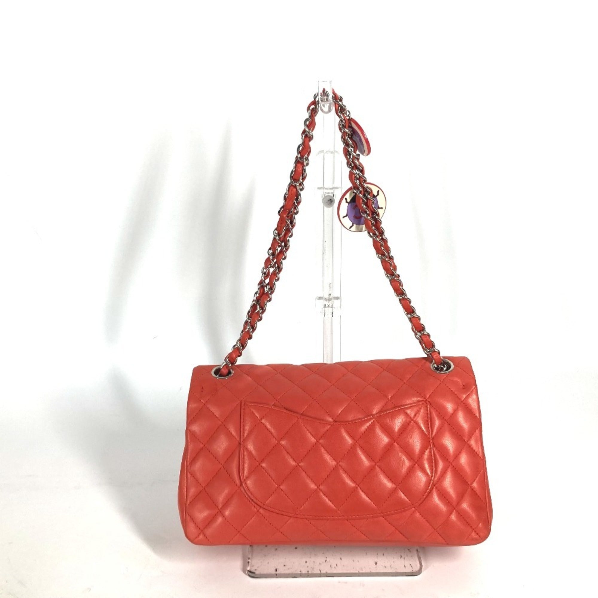 Chanel Red Color Leather Shoulder Bag (Pre-Owned)