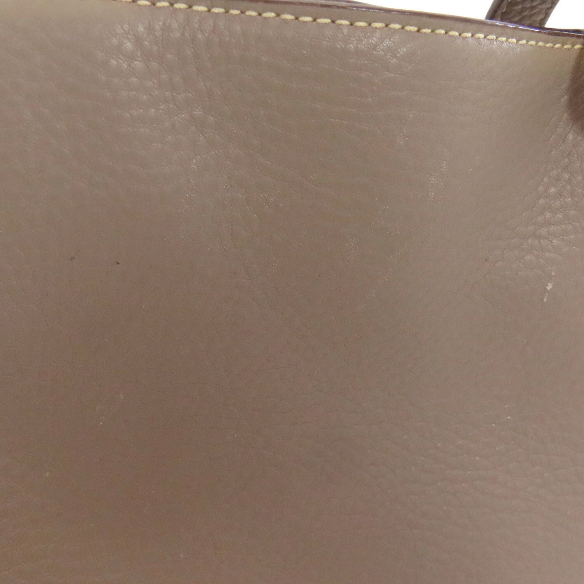 Prada Gray Leather Tote Bag (Pre-Owned)