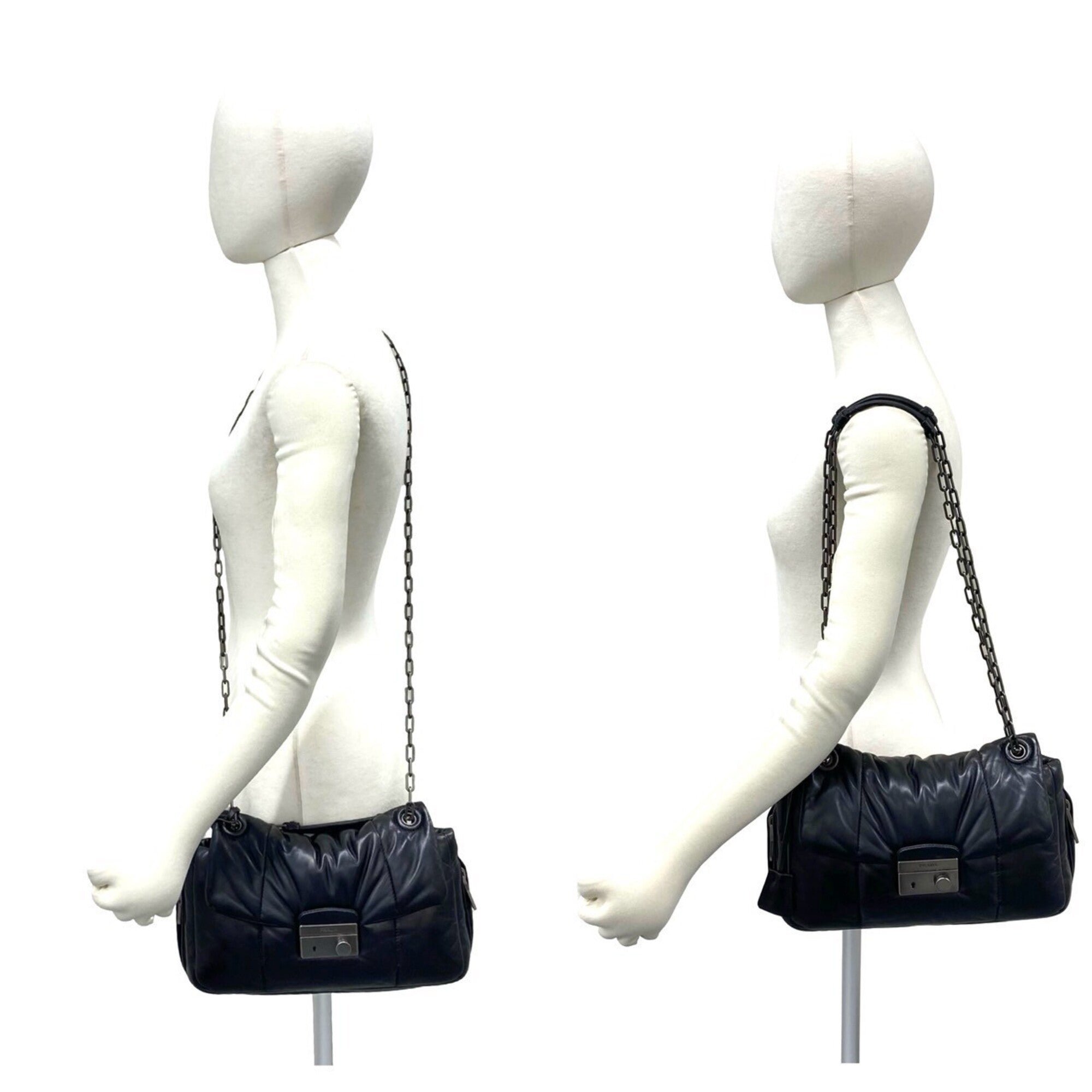 Prada Black Leather Pochette Shoulder Bag (Pre-Owned)