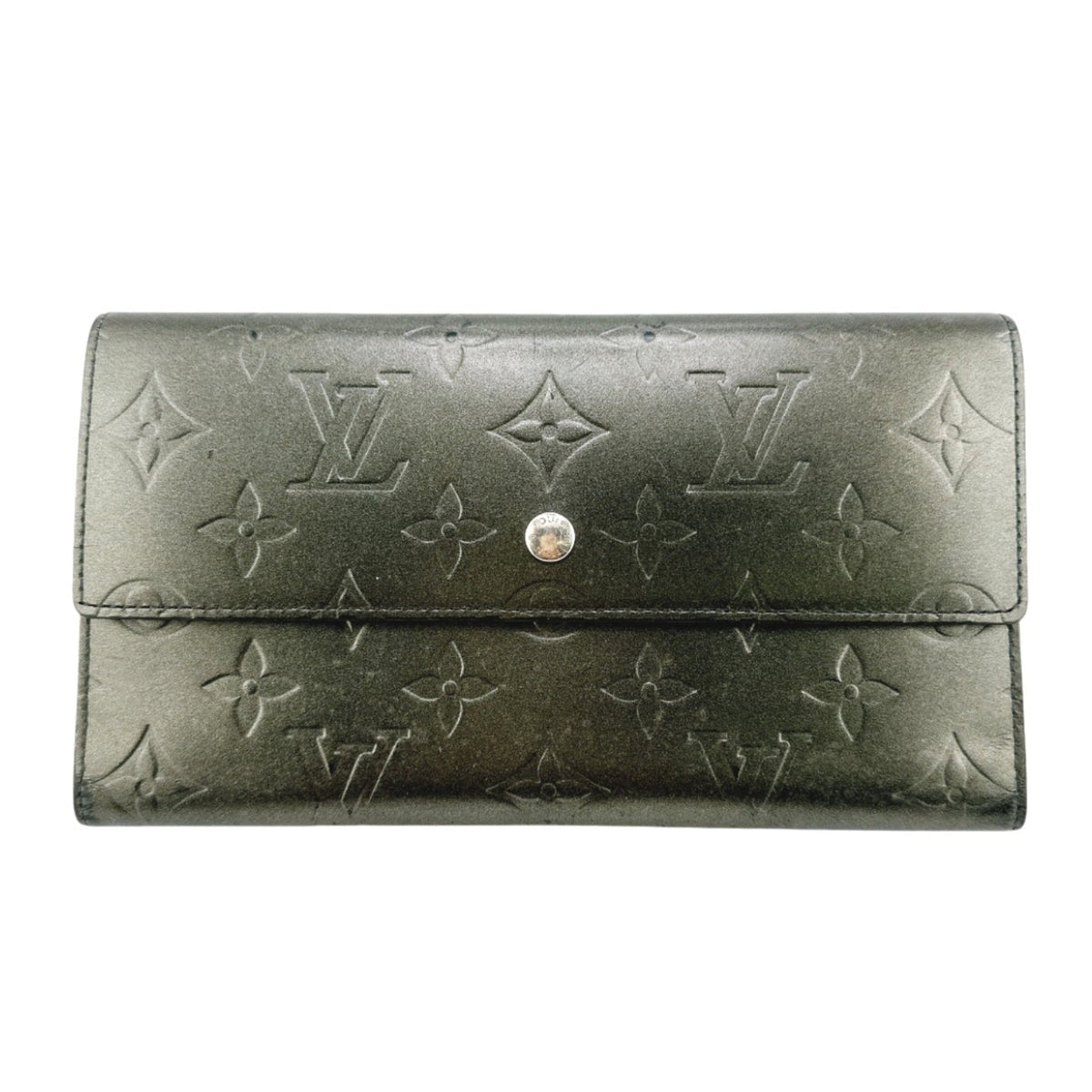 Louis Vuitton Monogram Mat Black Noir Monogram Mat Wallet (Tri-Fold) (Pre-Owned)