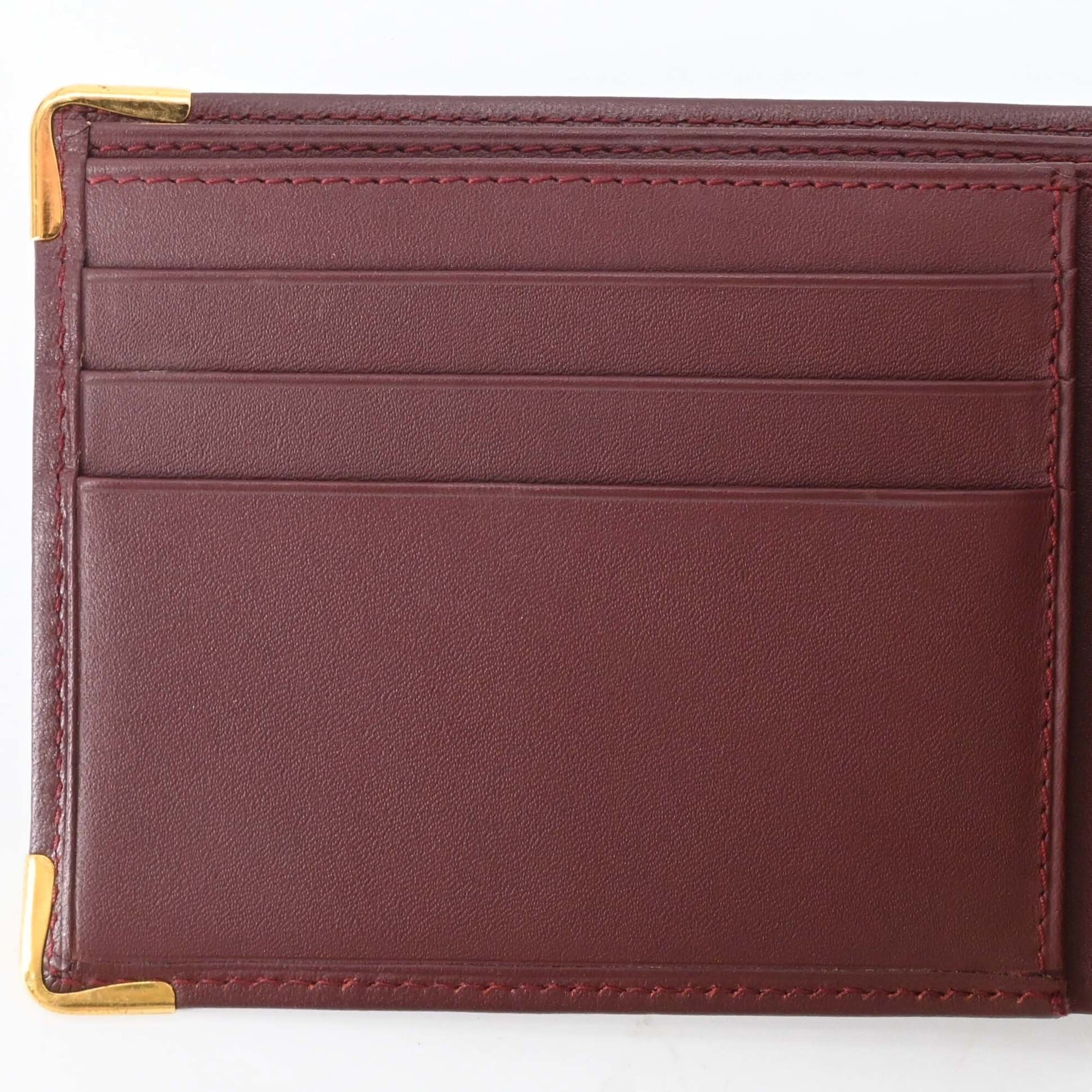 Cartier Must Bordeaux Leather Wallet (Bi-Fold) (Pre-Owned)