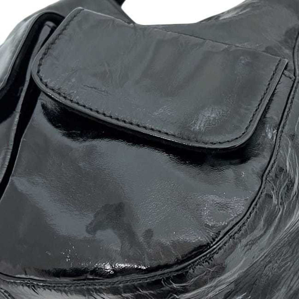 Prada Black Nero Patent Leather Handbag Tote Bag (Pre-Owned)