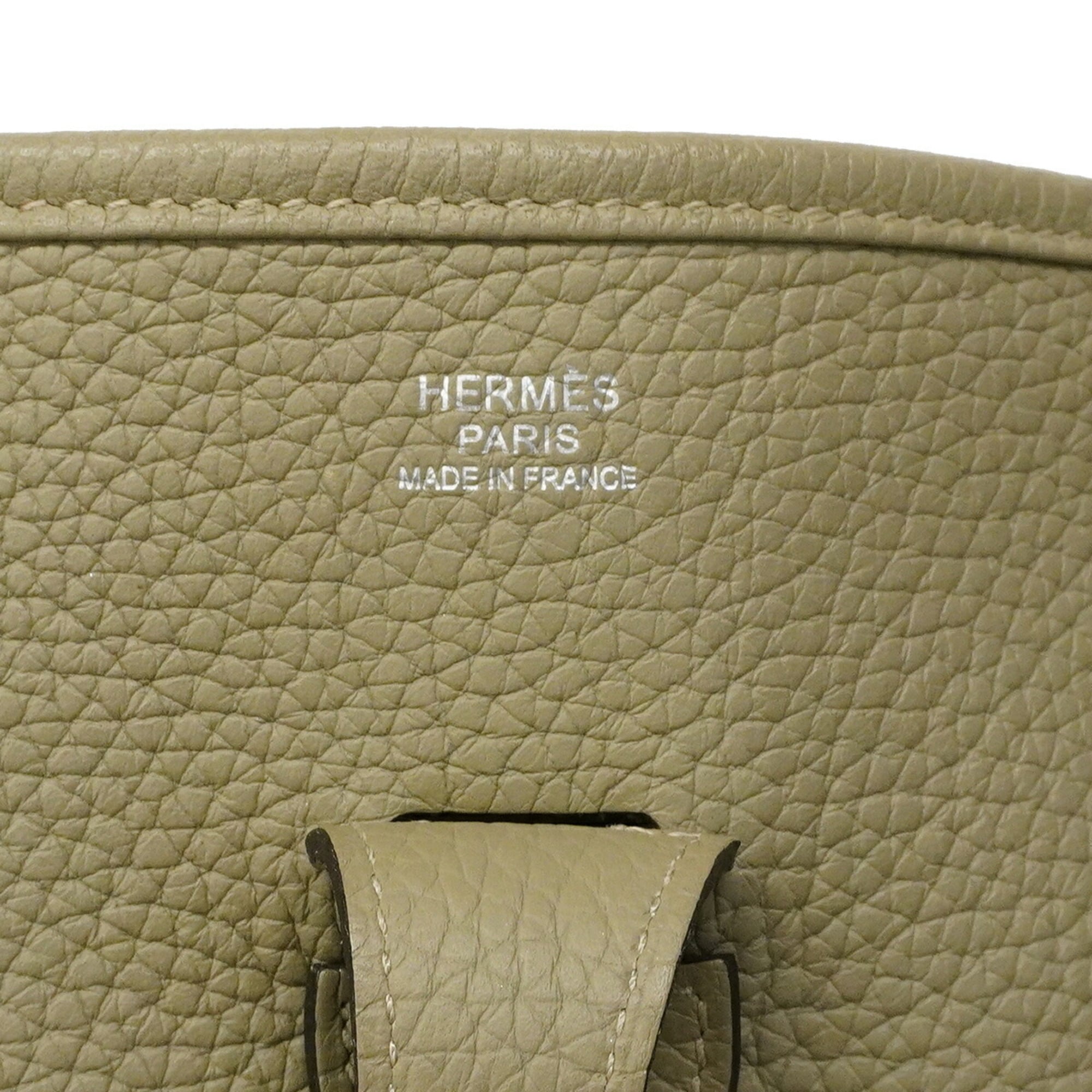 Hermes Silver Taurillon Clemence Leather Shoulder Bag (Pre-Owned)