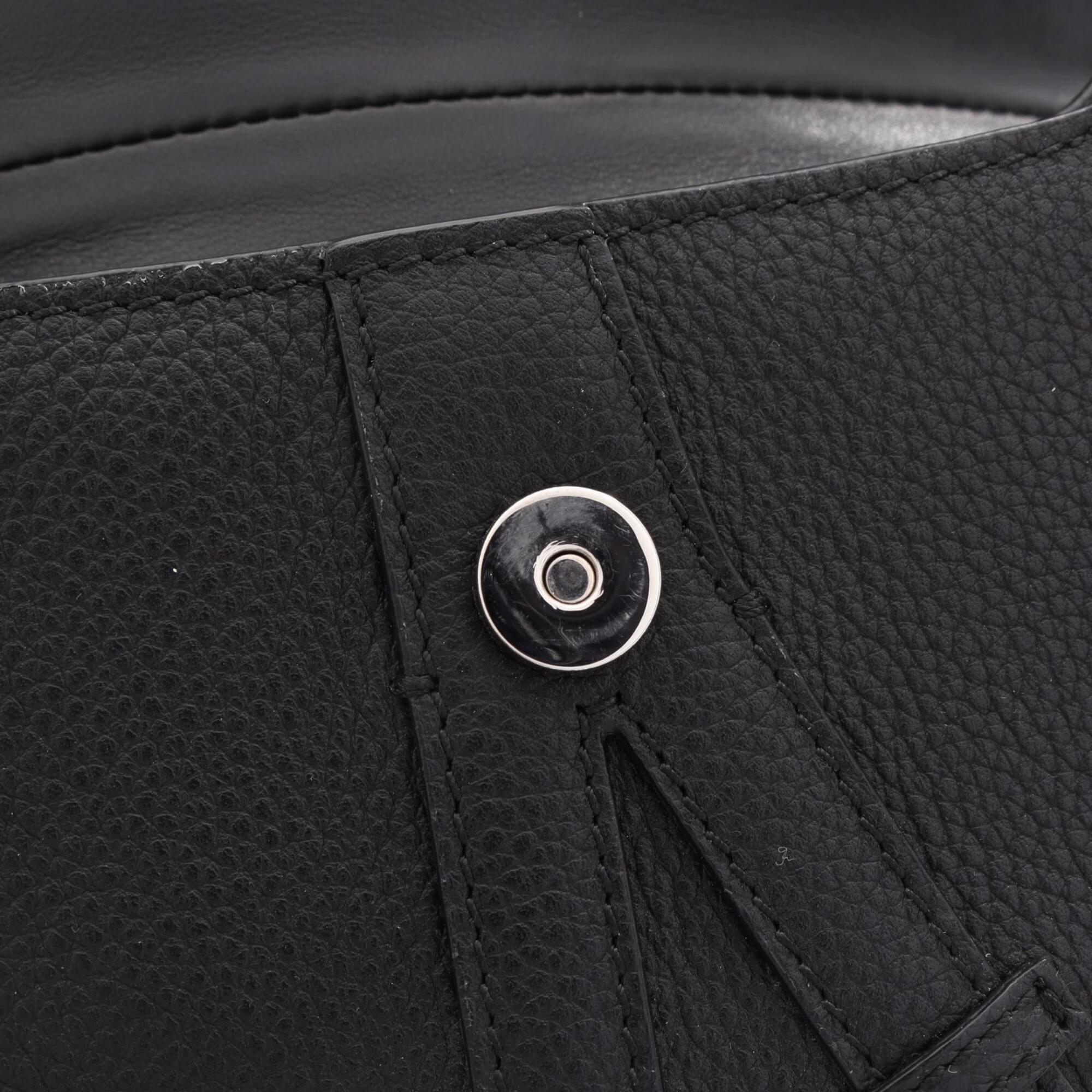 Christian Dior Black Leather Fanny Pack Handbag Saddle Bag (Pre-Owned)