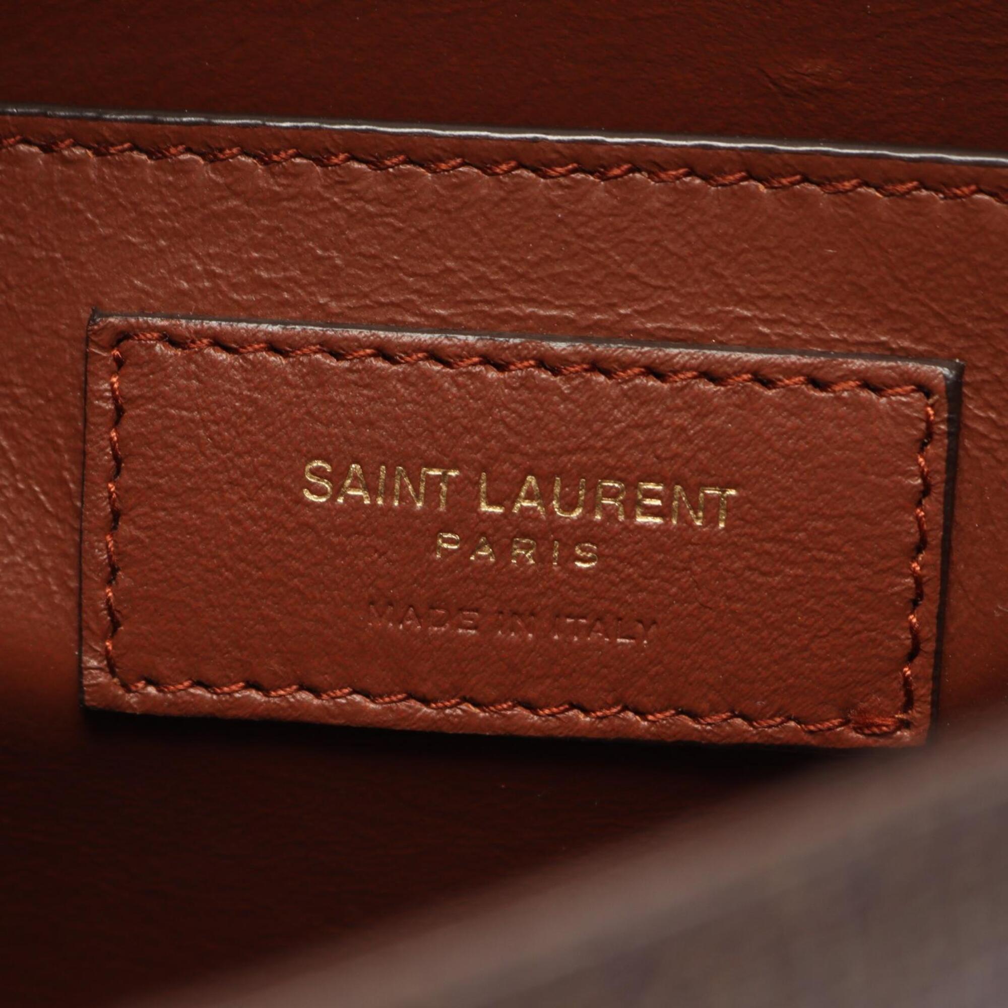 Saint Laurent Brown Khaki Pvc Leather Handbag Shoulder Bag (Pre-Owned)