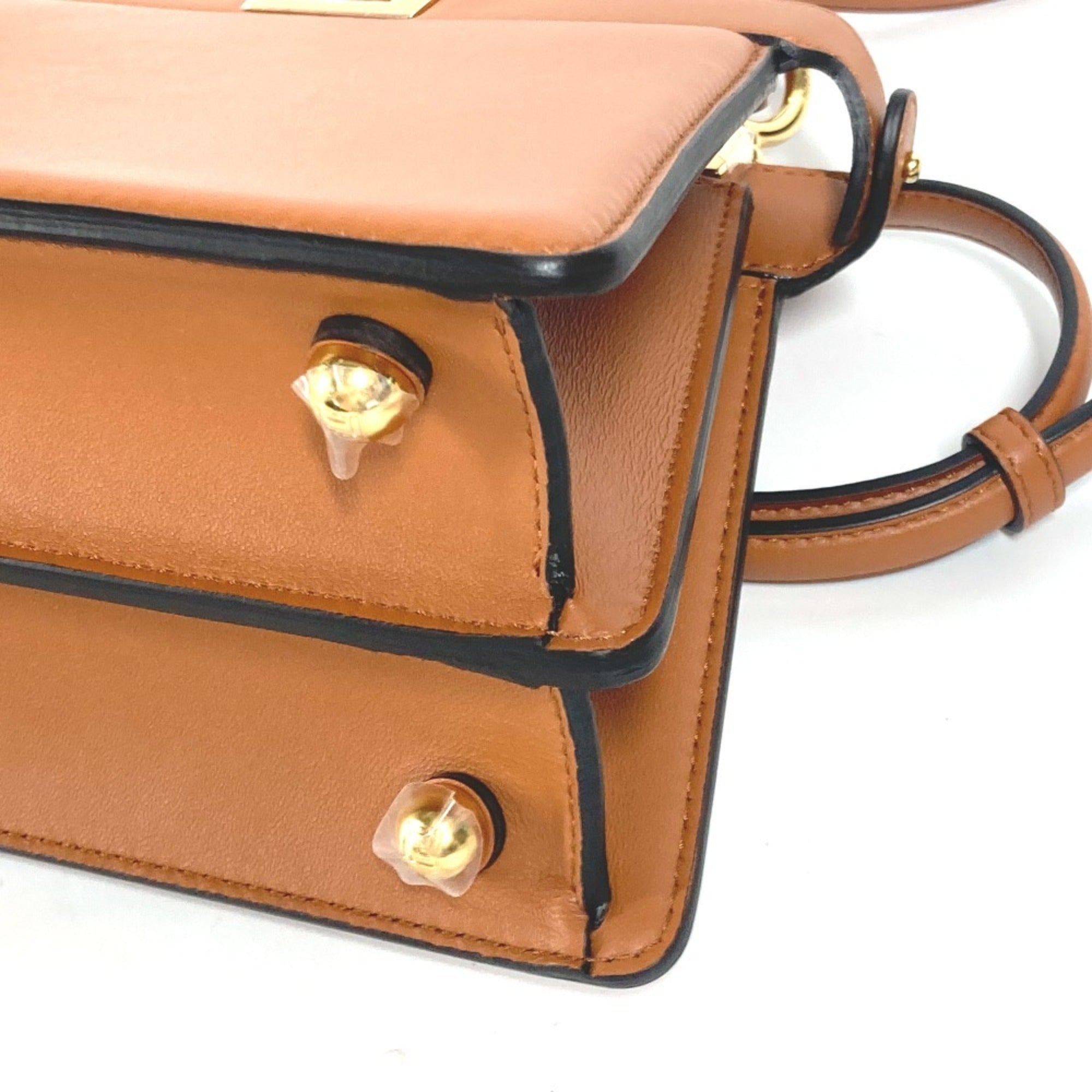 Fendi Peekaboo Brown Leather Handbag Shoulder Bag
