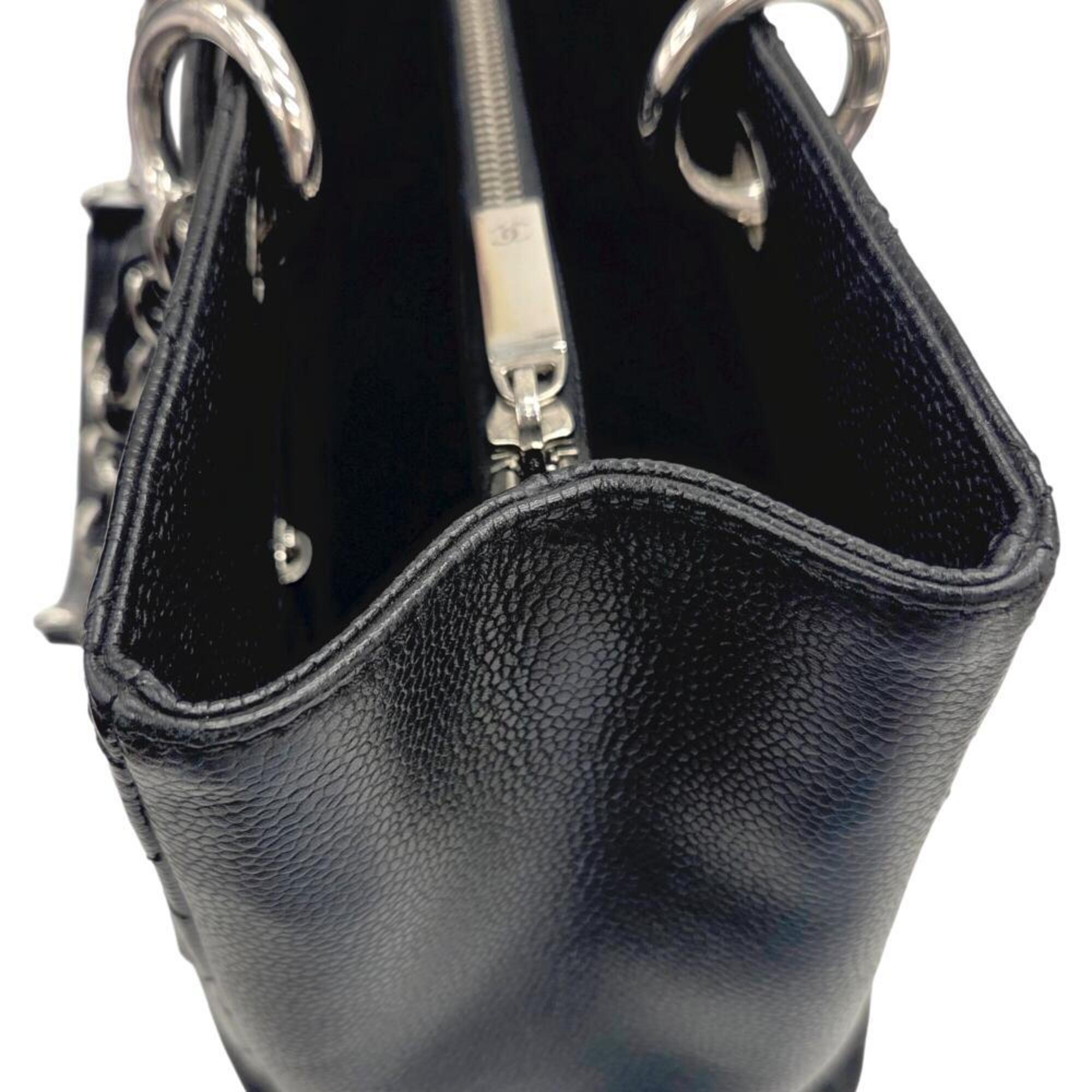 Chanel Black Grained Calfskin Tote Bag (Pre-Owned)