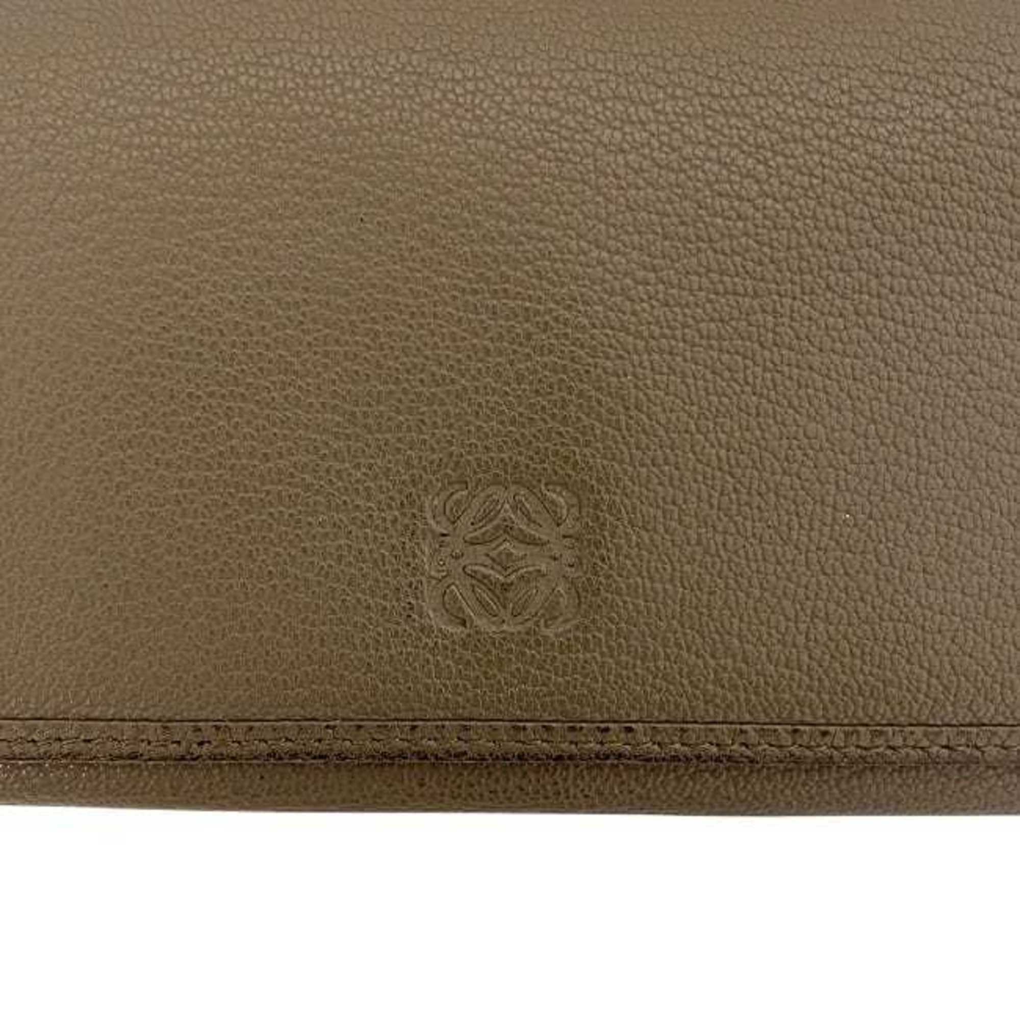 Loewe Beige Leather Long Wallet (Bi-Fold) (Pre-Owned)