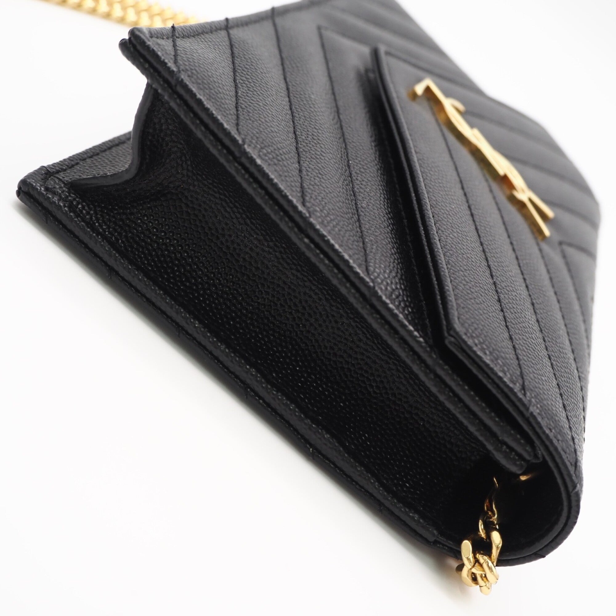 Yves Saint Laurent Black Chain/Shoulder Wallet (Pre-Owned)