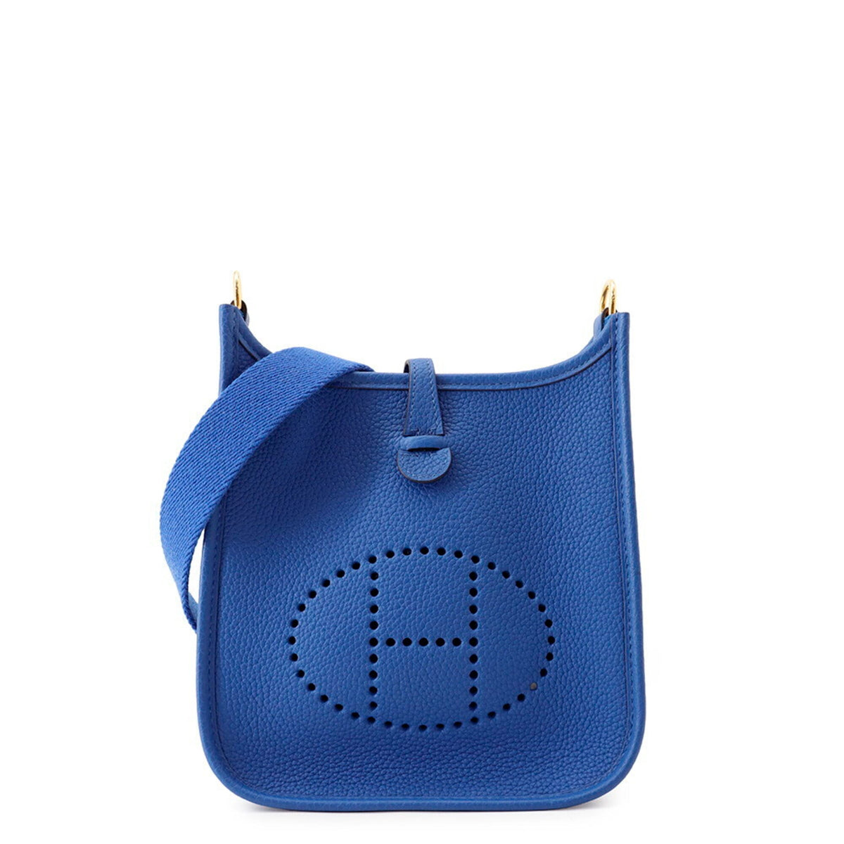Hermes Evelyne Blue Taurillon Clemence Leather Shoulder Bag (Pre-Owned)