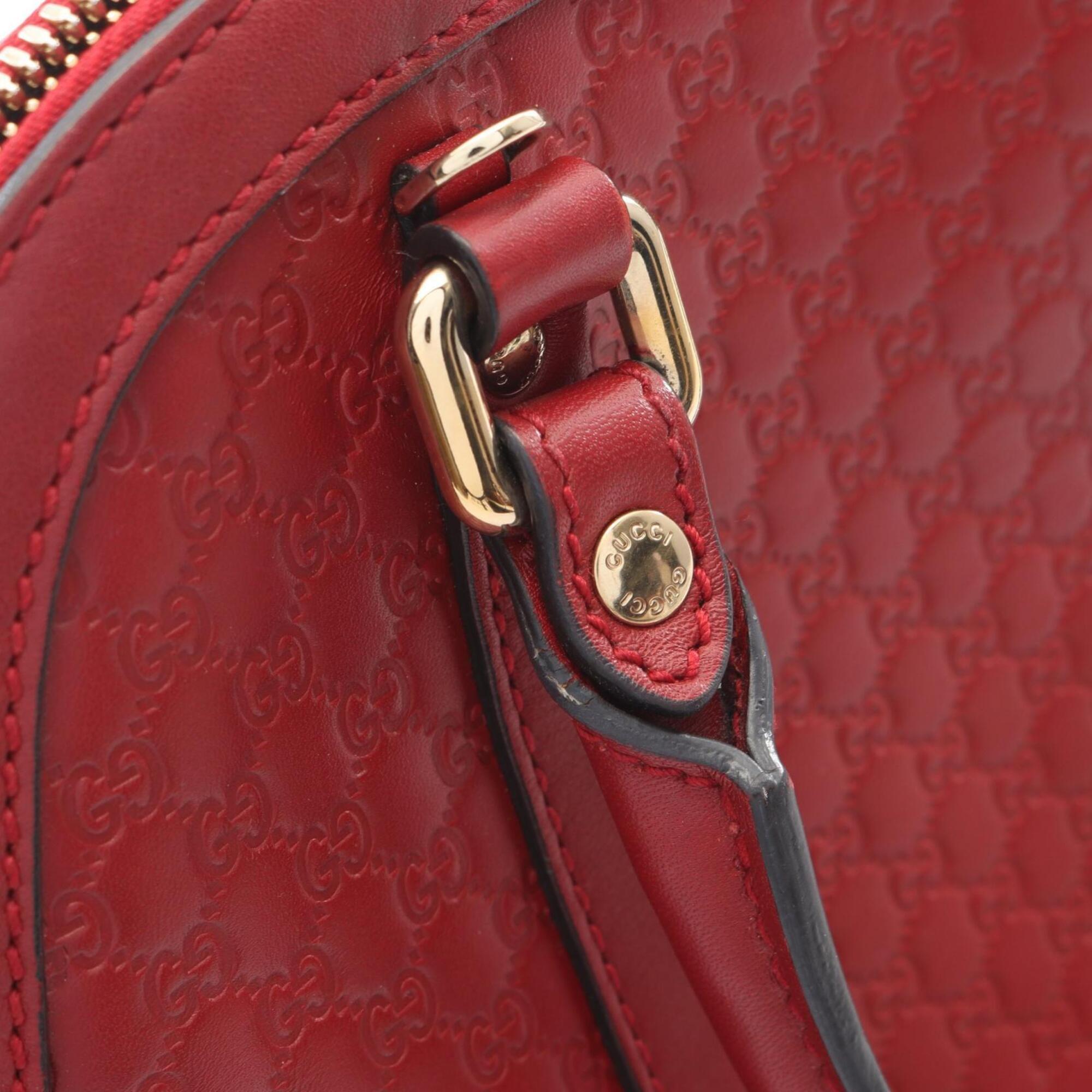 Gucci Red Color Leather Handbag (Pre-Owned)