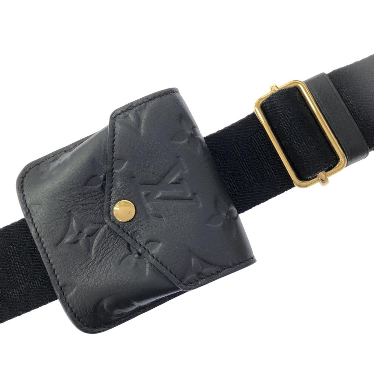 Louis Vuitton Black Leather Pouch Shoulder Bag (Pre-Owned)