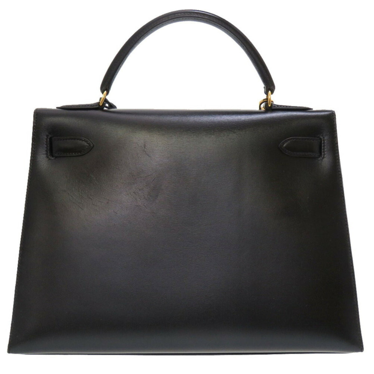 Hermes Black Box Calf Leather Handbag (Pre-Owned)