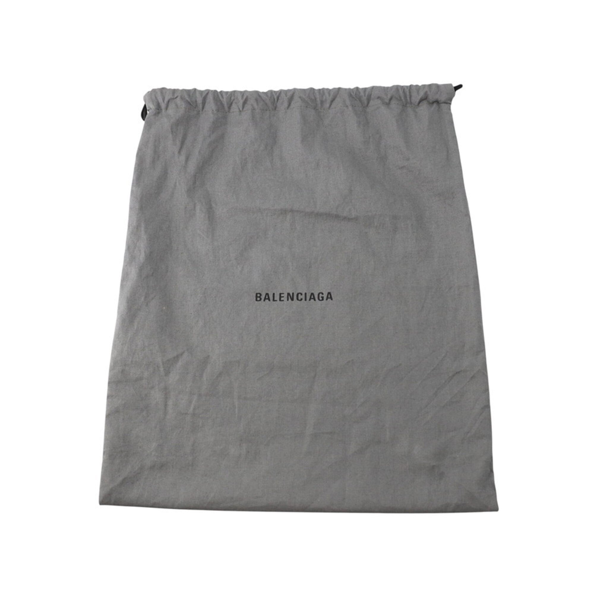Balenciaga Black White Canvas Leather Handbag Pouch (Pre-Owned)