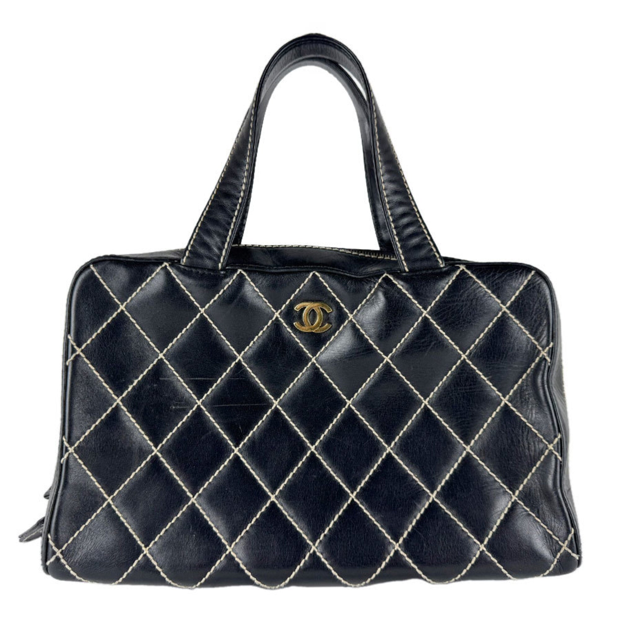 Chanel Black Leather Handbag (Pre-Owned)