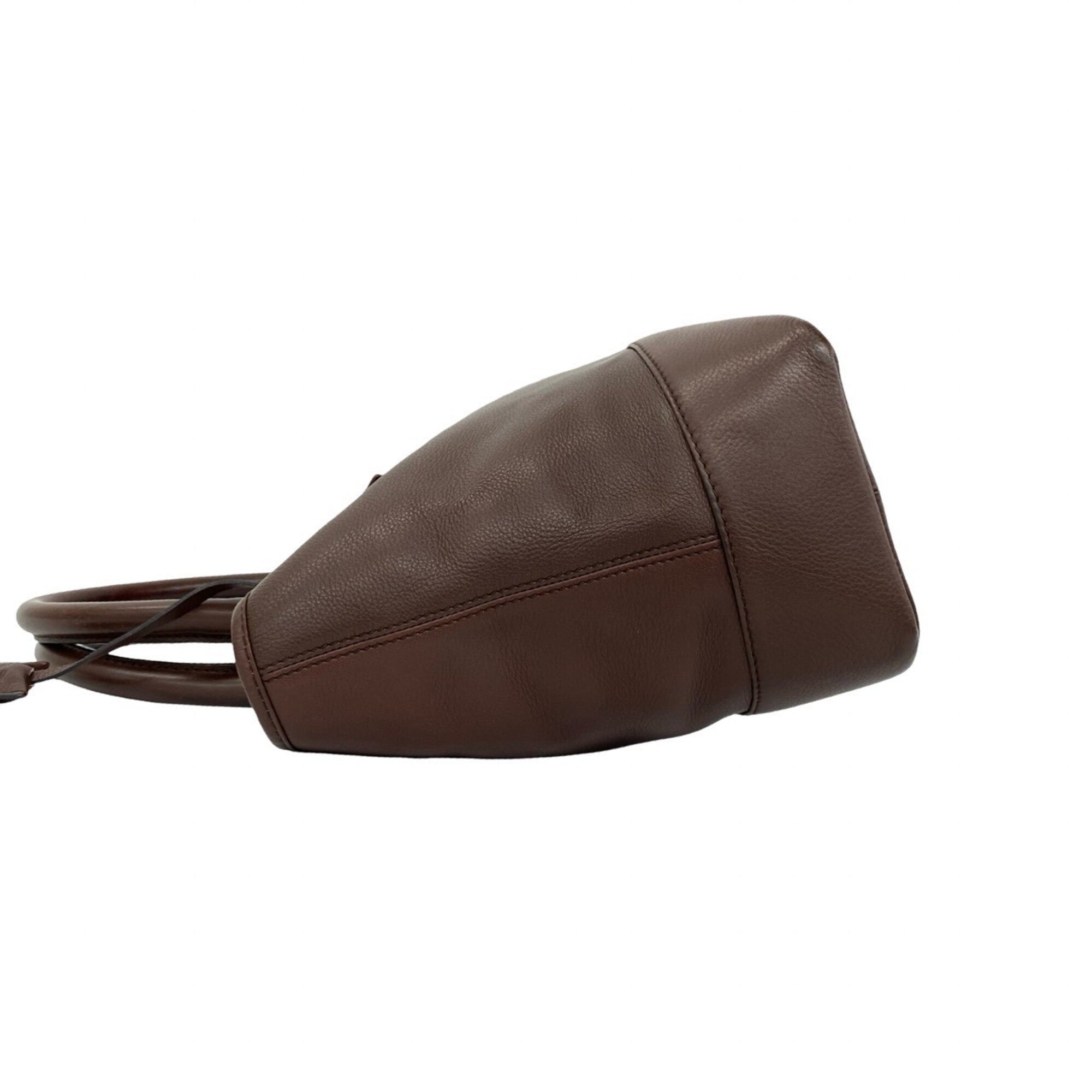 Loewe Brown Leather Boston Bag Handbag Tote Bag (Pre-Owned)