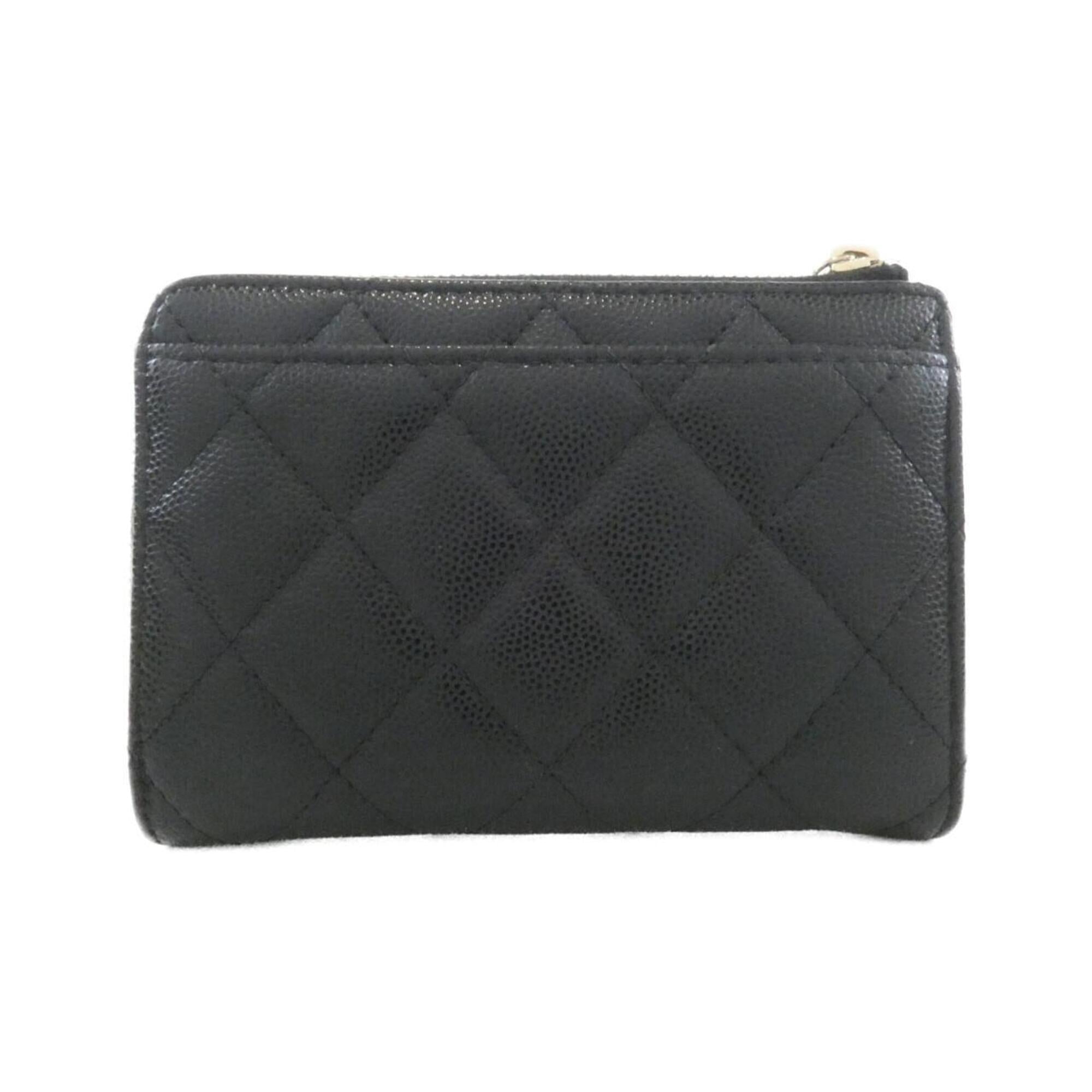 Chanel Black Grained Calfskin Coin Purse/Coin Case (Pre-Owned)