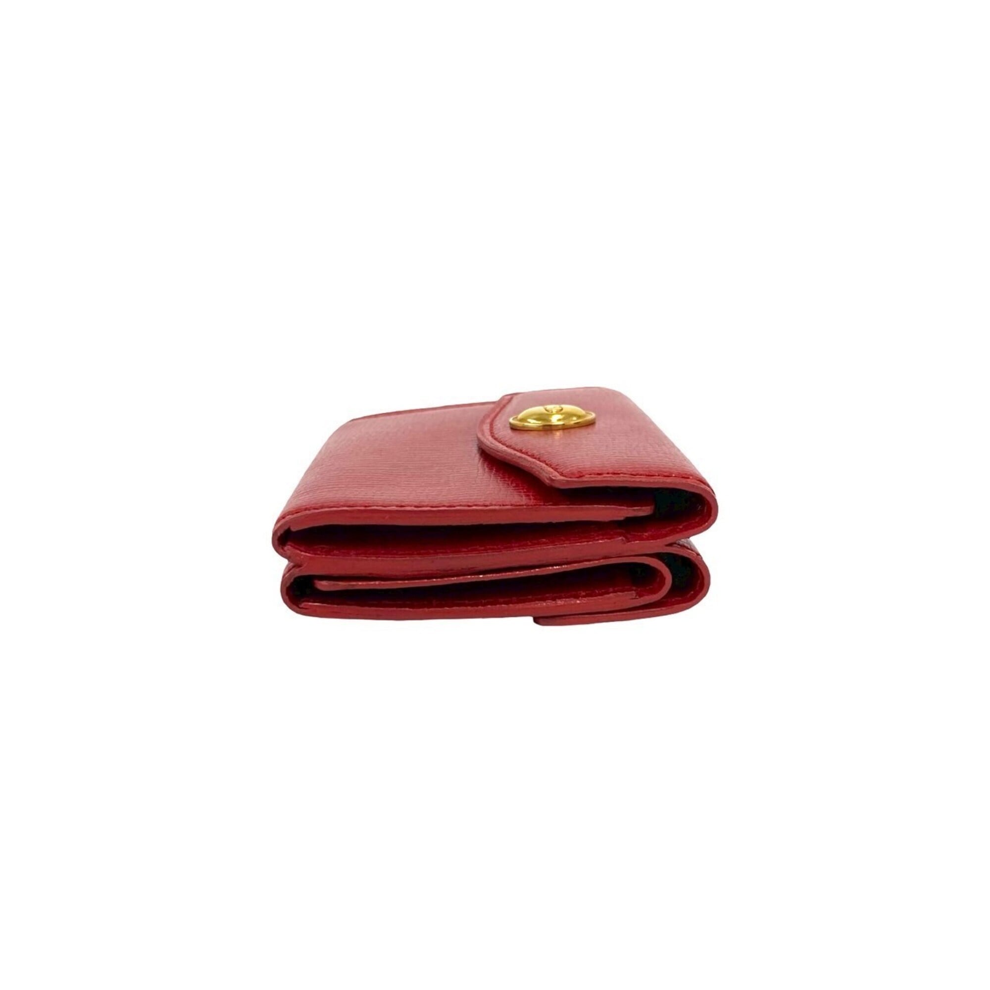 Christian Dior Red Color Leather Wallet (Tri-Fold) (Pre-Owned)
