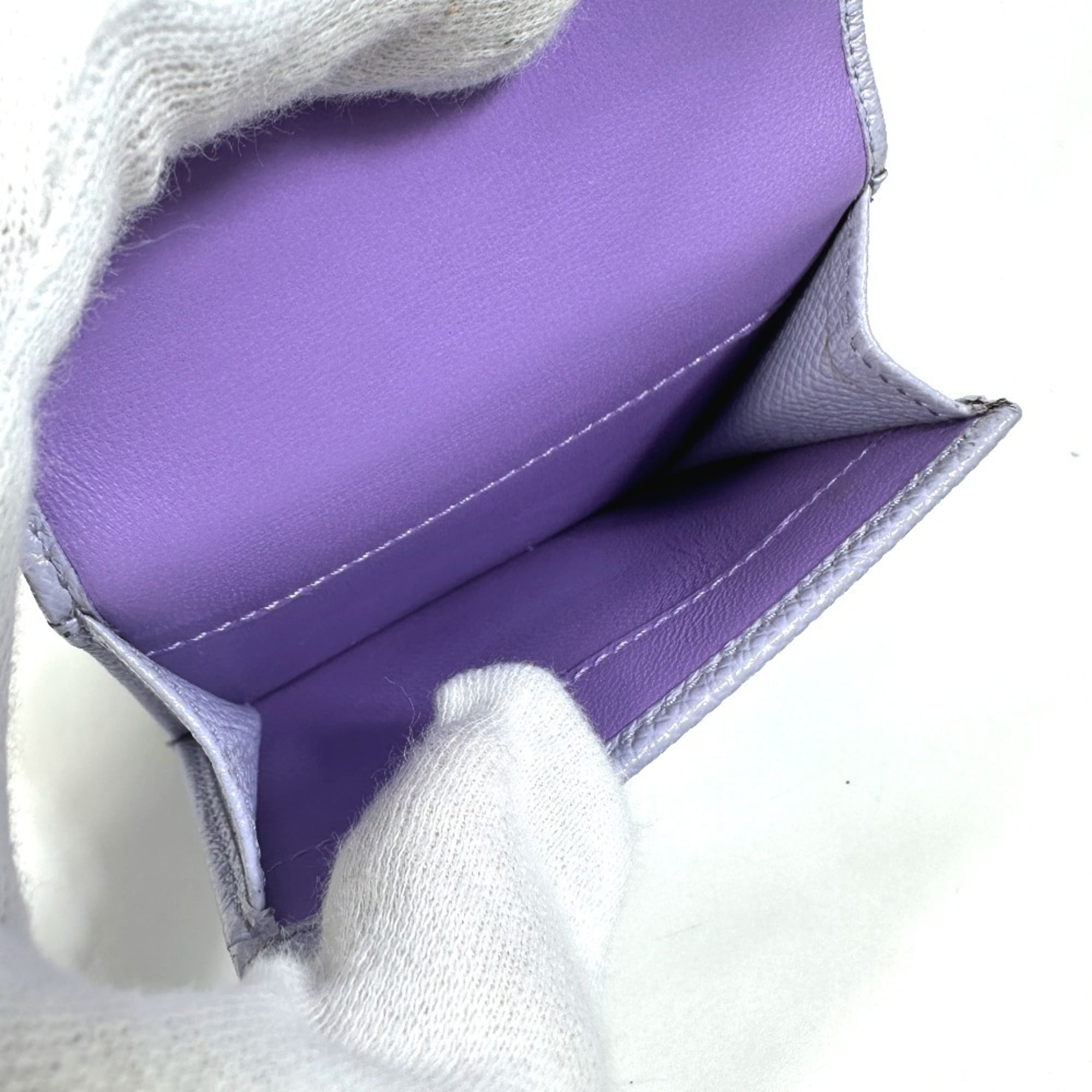 Bvlgari Purple Leather Wallet (Tri-Fold) (Pre-Owned)