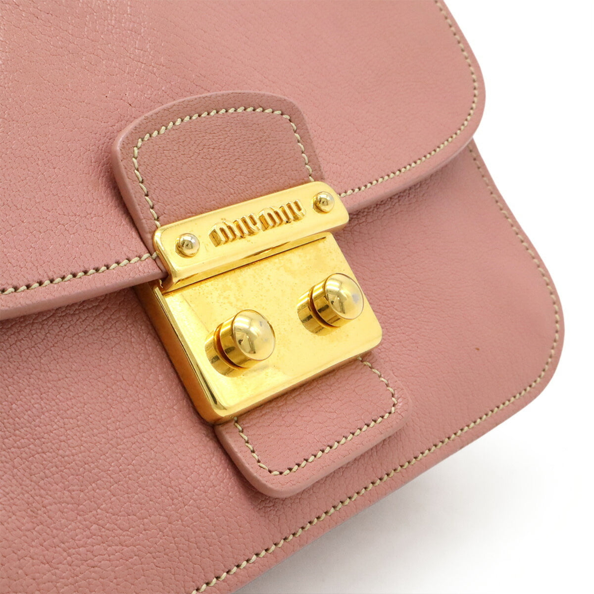 Miu Miu Pink Leather Pochette Shoulder Bag (Pre-Owned)