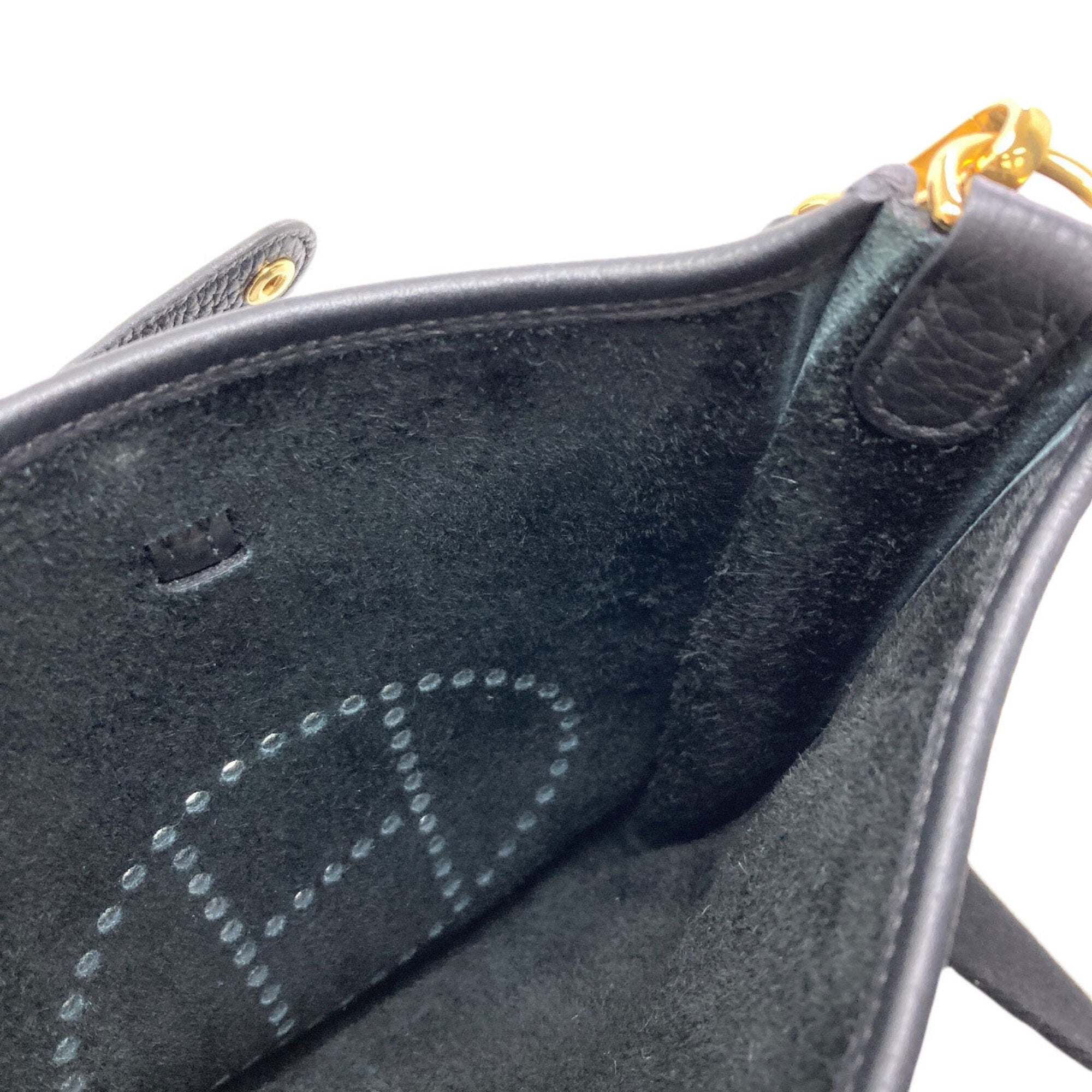 Hermes Black Taurillon Clemence Leather Shoulder Bag (Pre-Owned)