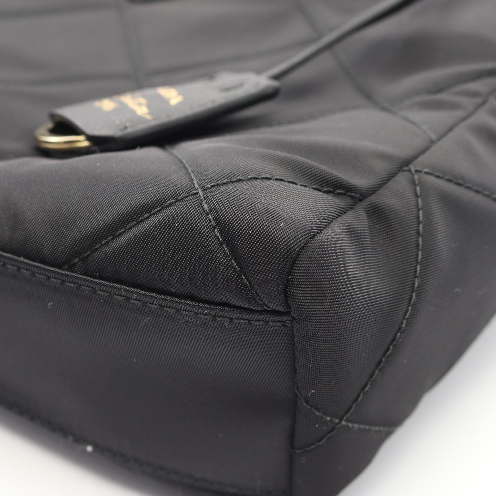 Prada Black Nylon Saffiano Handbag Shoulder Bag (Pre-Owned)