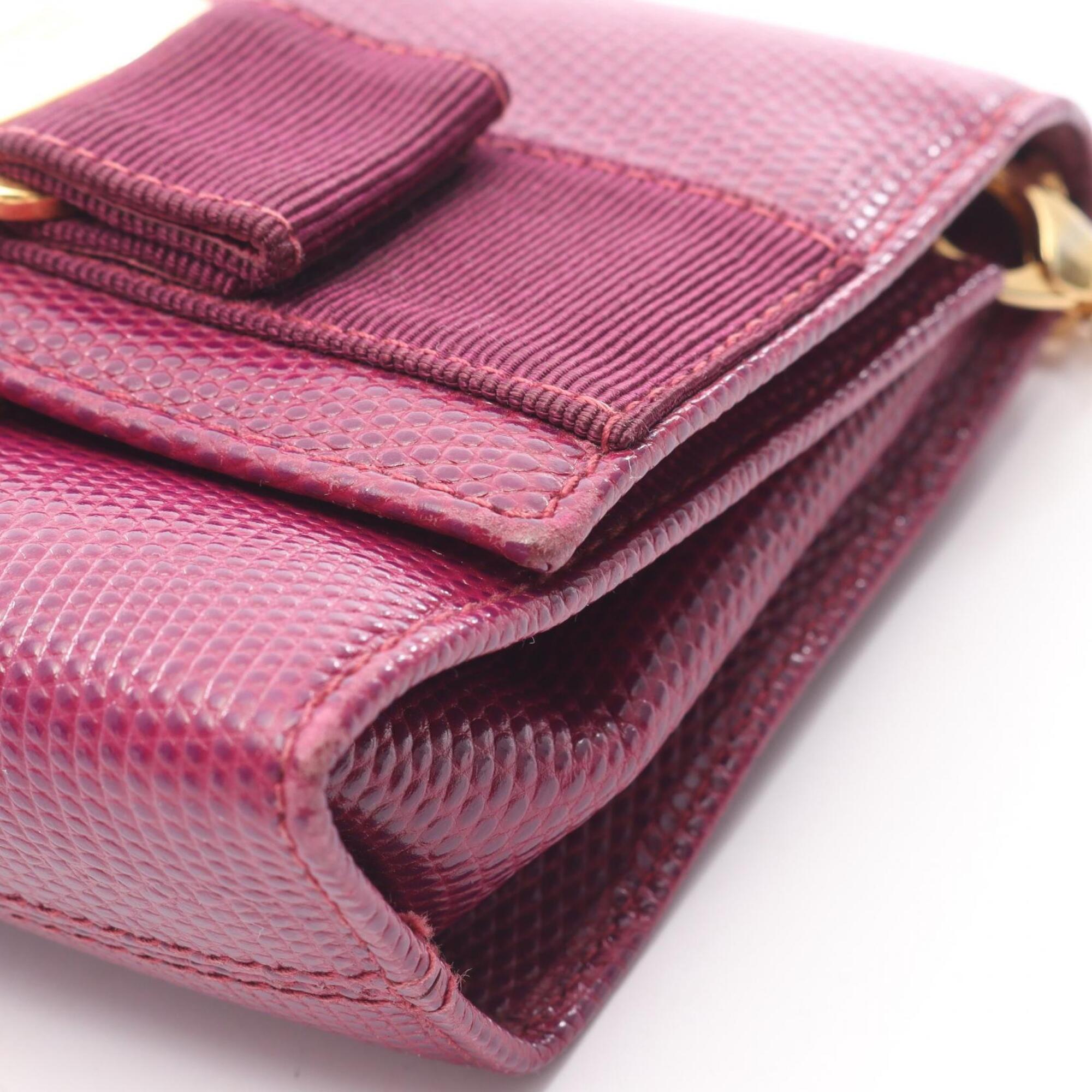 Salvatore Ferragamo Purple Leather Shoulder Bag (Pre-Owned)