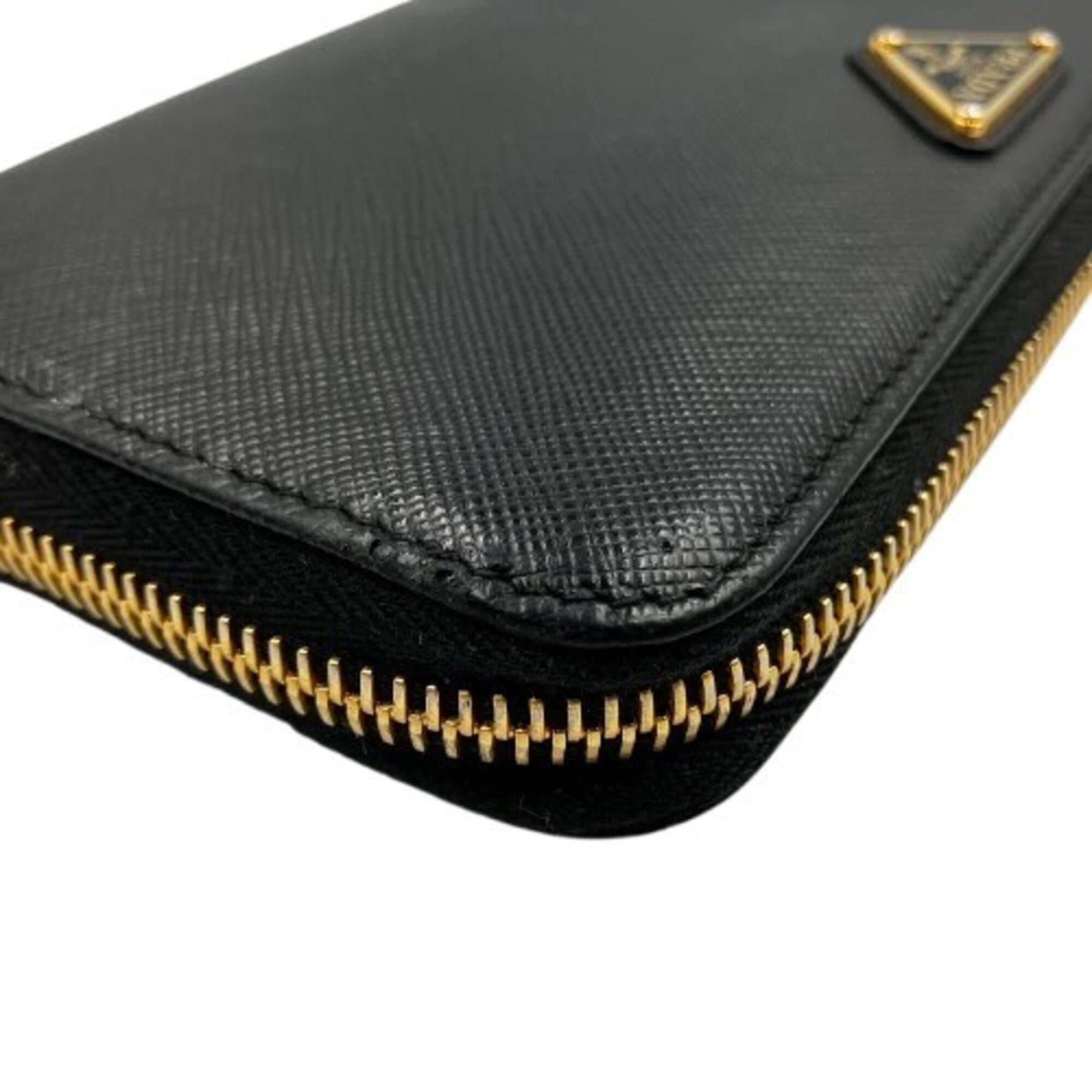 Prada Black Leather Long Wallet (Bi-Fold) (Pre-Owned)