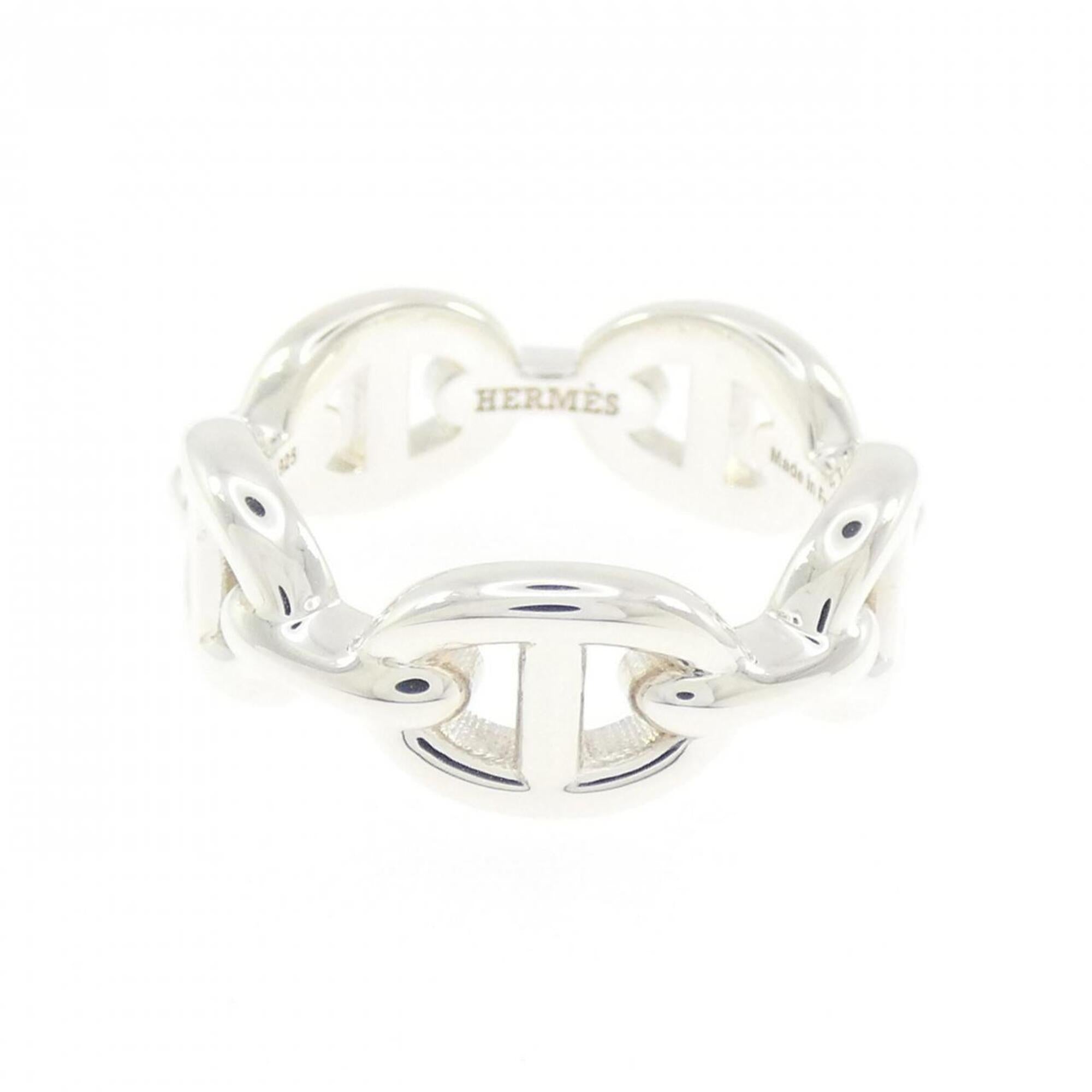 Hermes Silver Silver 925 Band Ring (Pre-Owned)