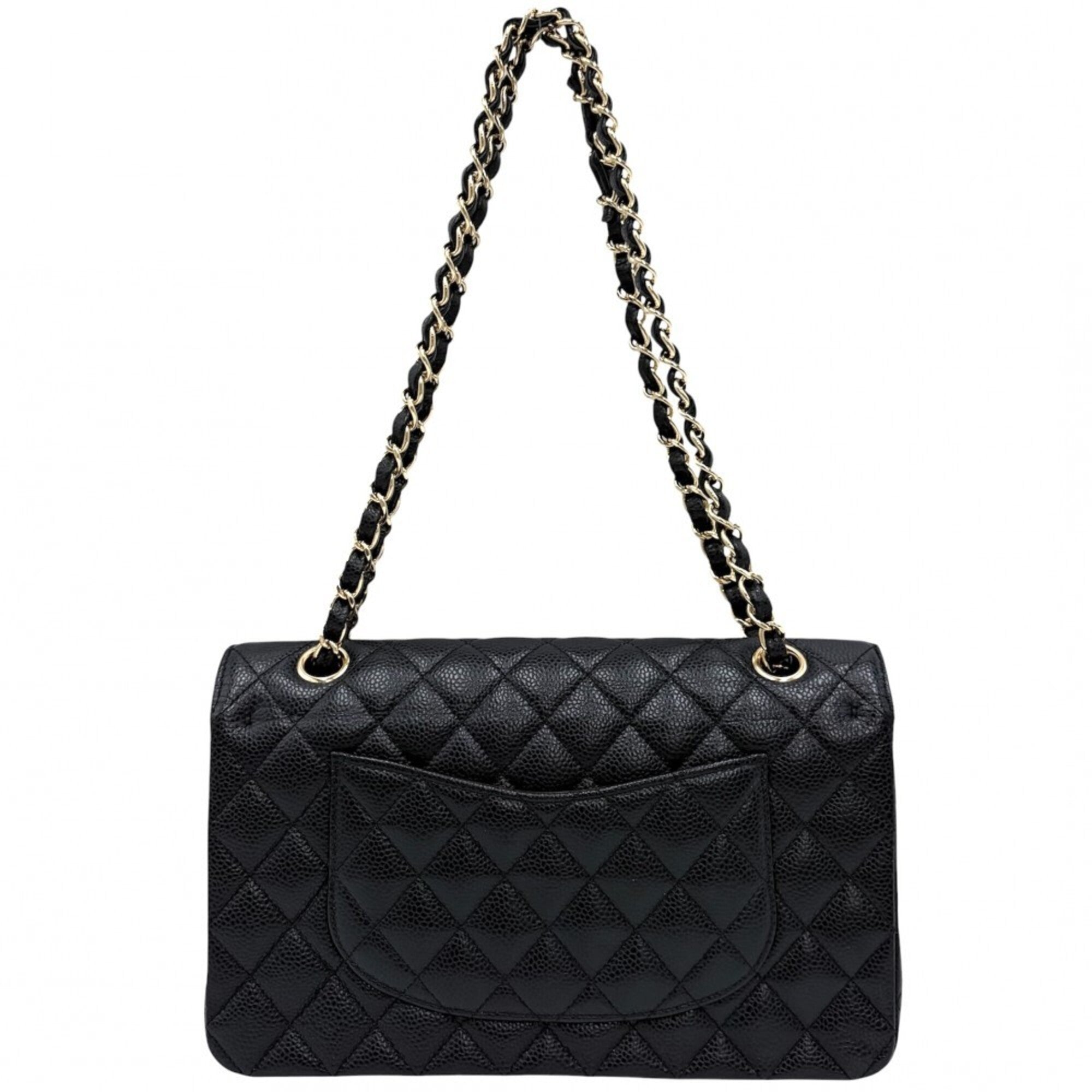 Chanel Black Grained Calfskin Shoulder Bag (Pre-Owned)