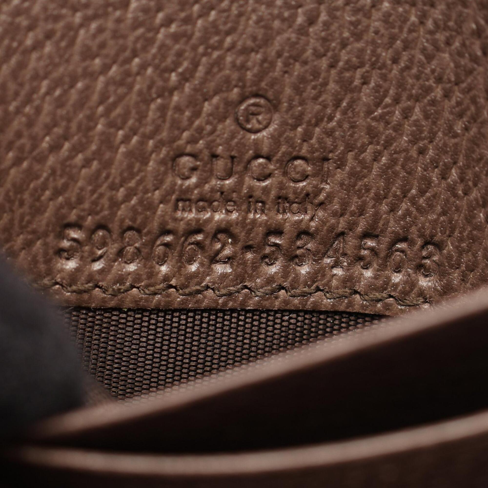 Gucci Beige Brown Green Leather Pvc Wallet (Bi-Fold) (Pre-Owned)
