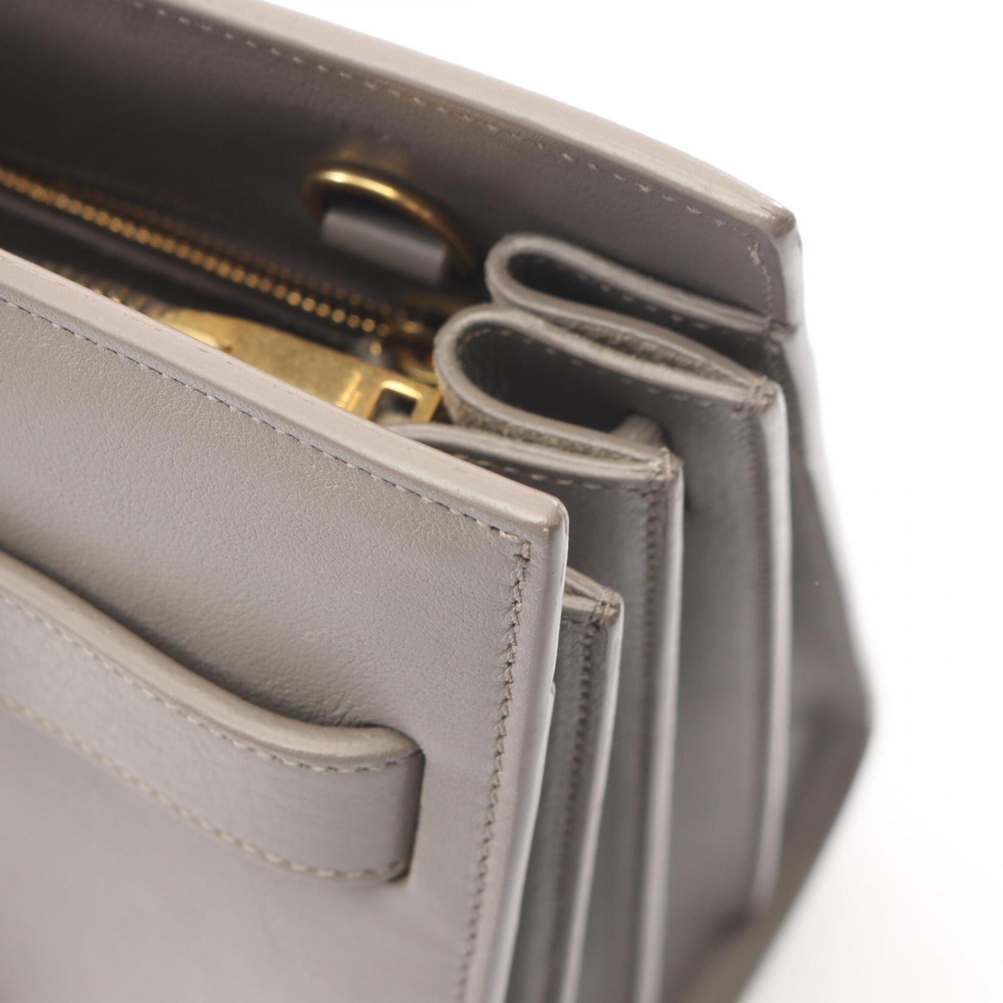 Yves Saint Laurent Gray Leather Handbag (Pre-Owned)