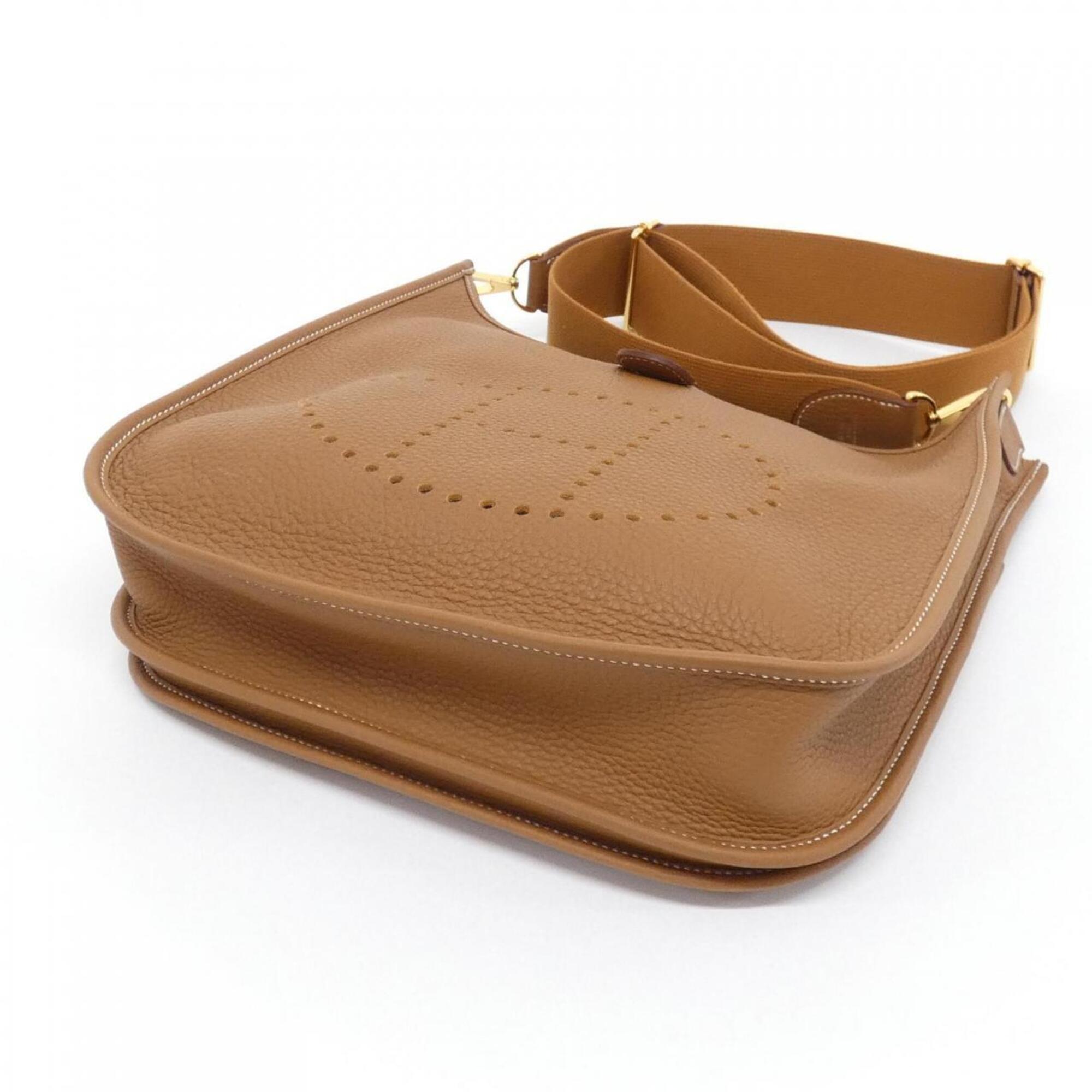 Hermes Gold Taurillon Clemence Leather Shoulder Bag (Pre-Owned)