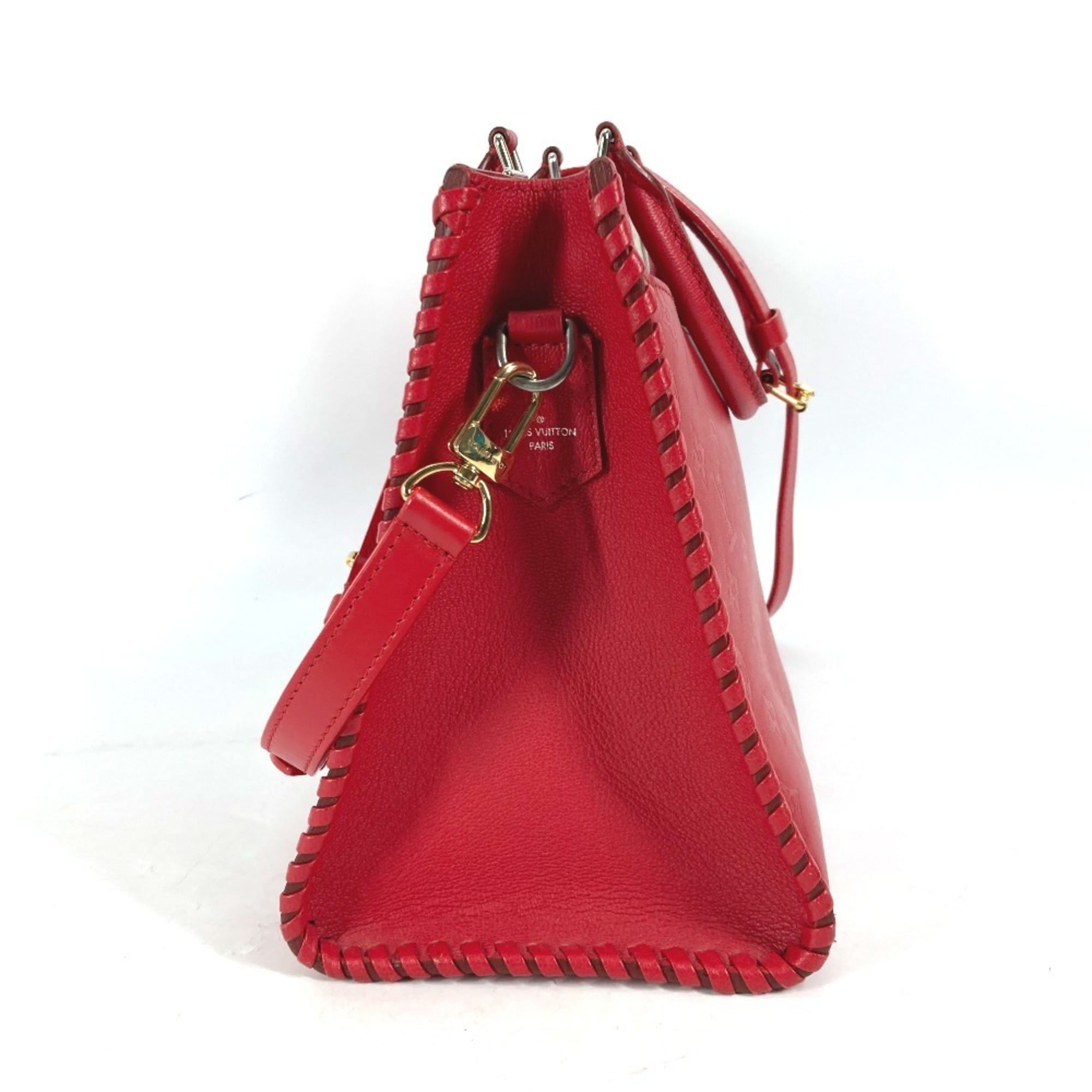 Louis Vuitton Monogram Red Color Ruby Monogram Handbag Shoulder Bag Tote Bag (Pre-Owned)