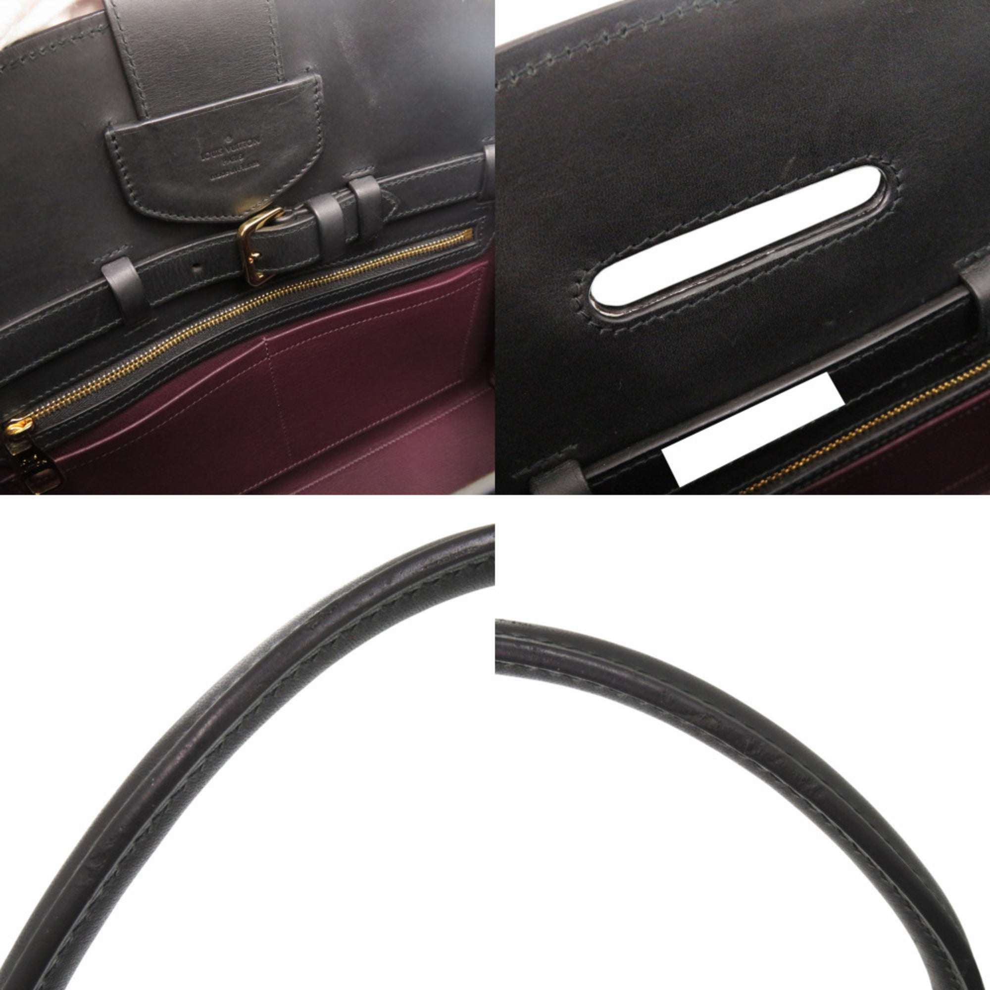 Louis Vuitton Black Leather Handbag (Pre-Owned)