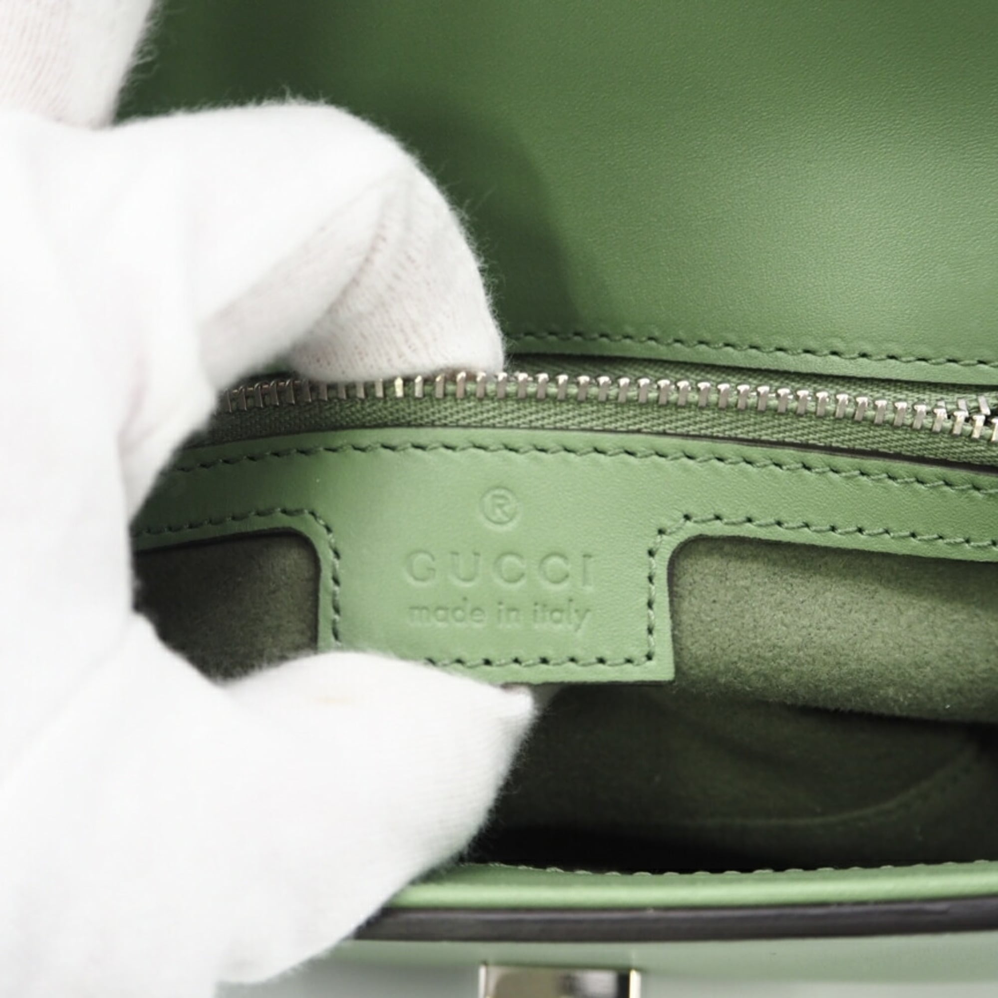 Gucci Green Leather Shoulder Bag (Pre-Owned)