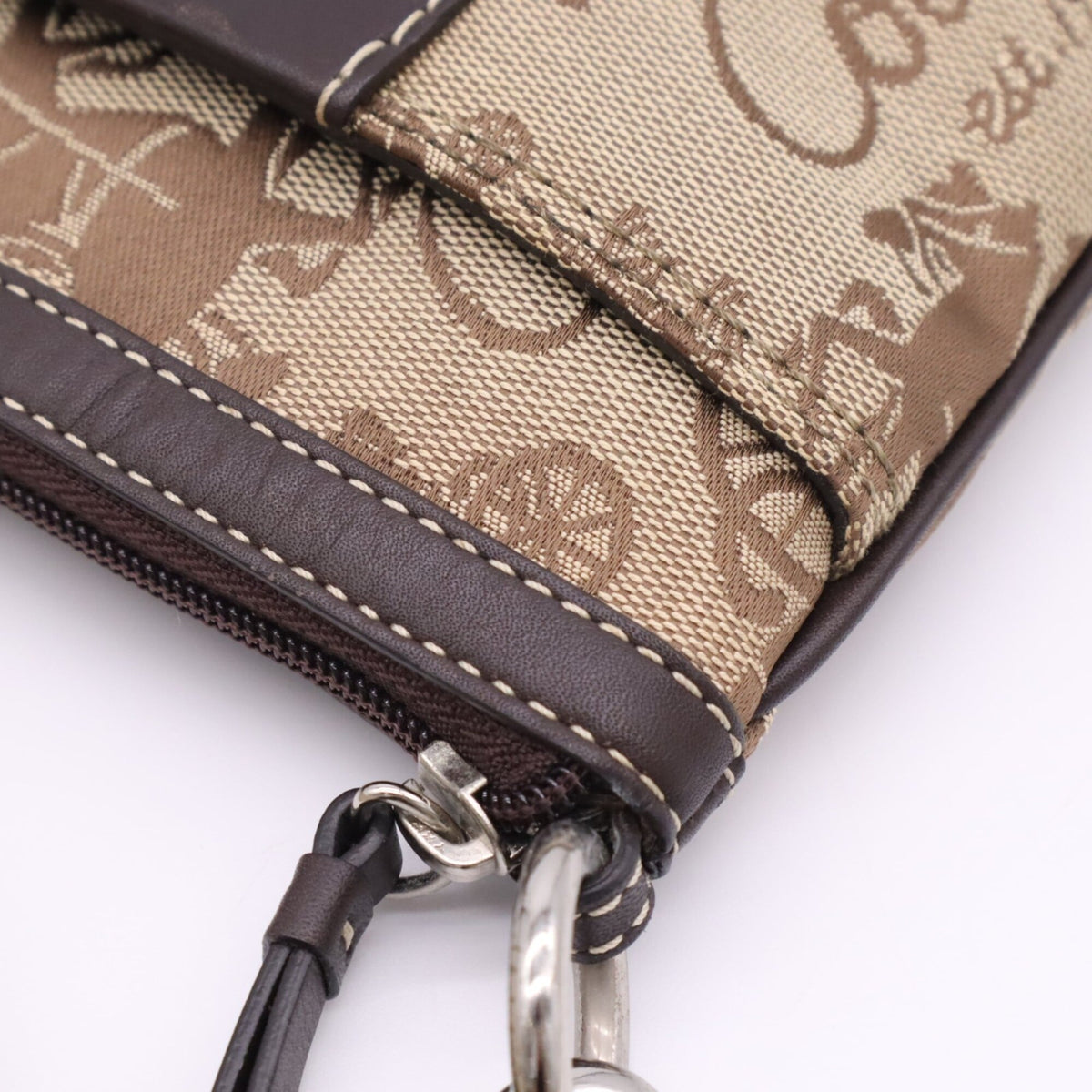 Coach Beige Brown Canvas Leather Shoulder Bag (Pre-Owned)