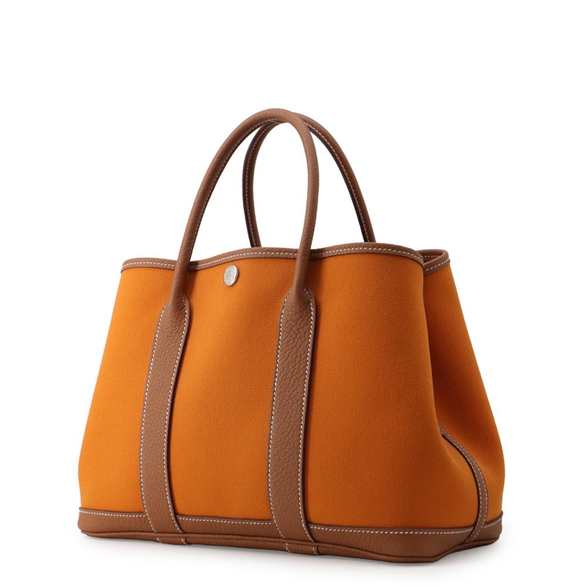 Hermes Apricot Gold Negonda Leather Canvas Tote Bag (Pre-Owned)