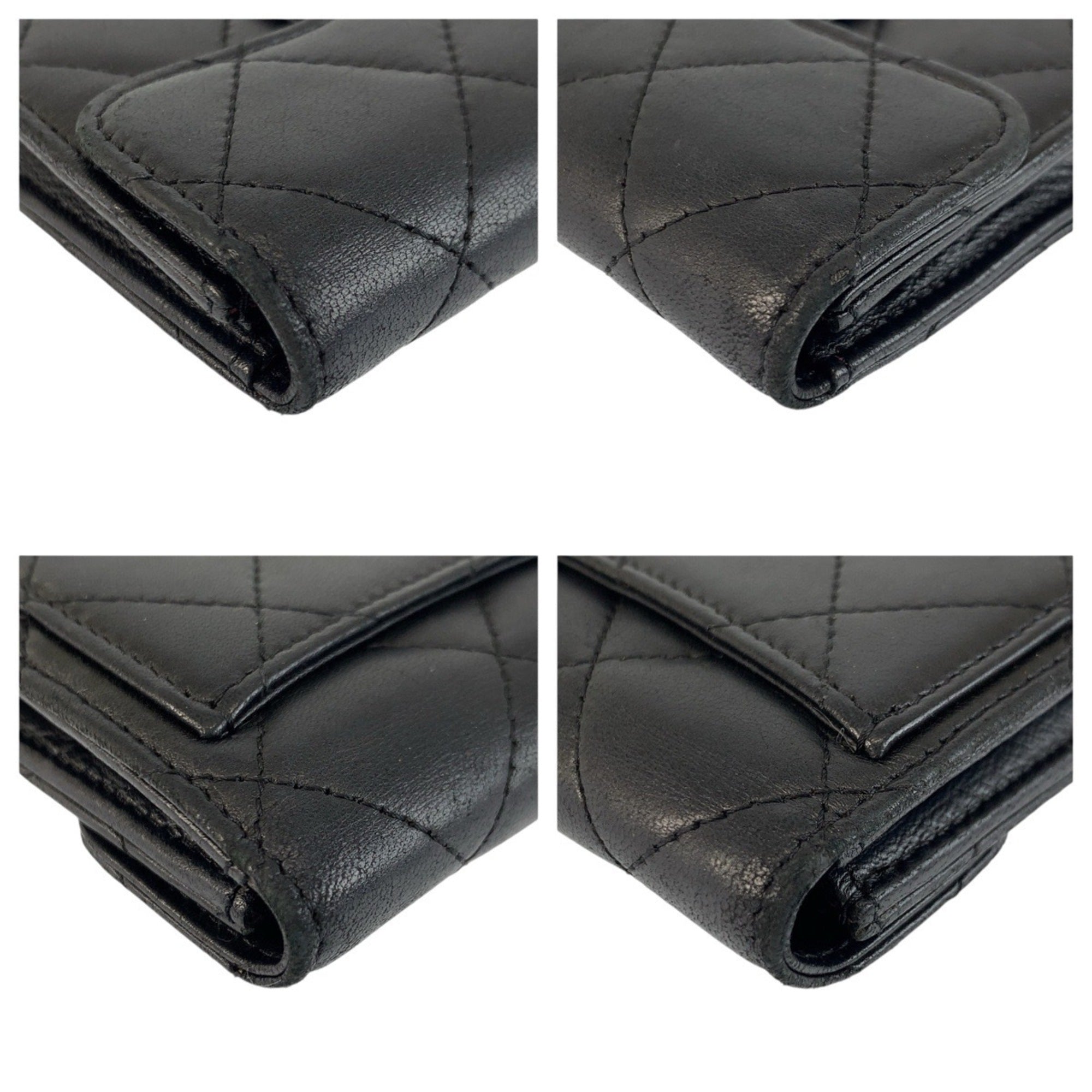 Chanel Black Leather Coin Purse/Coin Case (Pre-Owned)