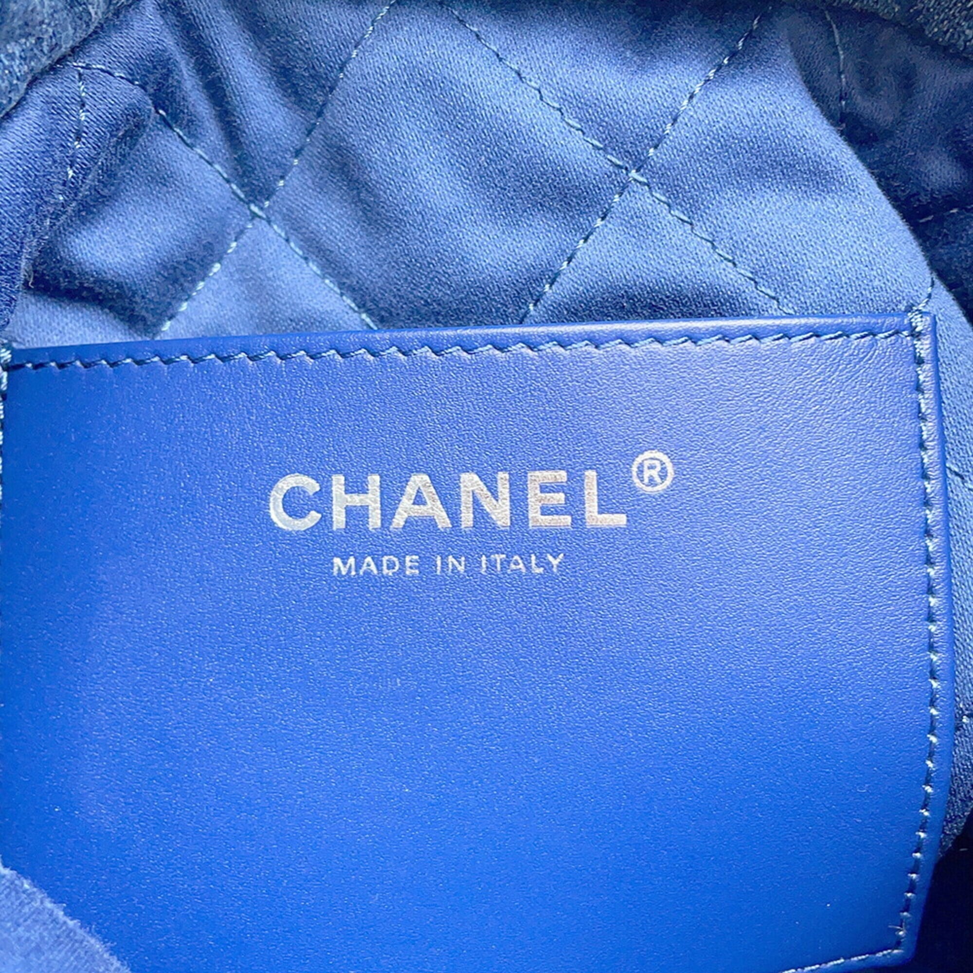 Chanel Blue Denim Handbag Shoulder Bag (Pre-Owned)