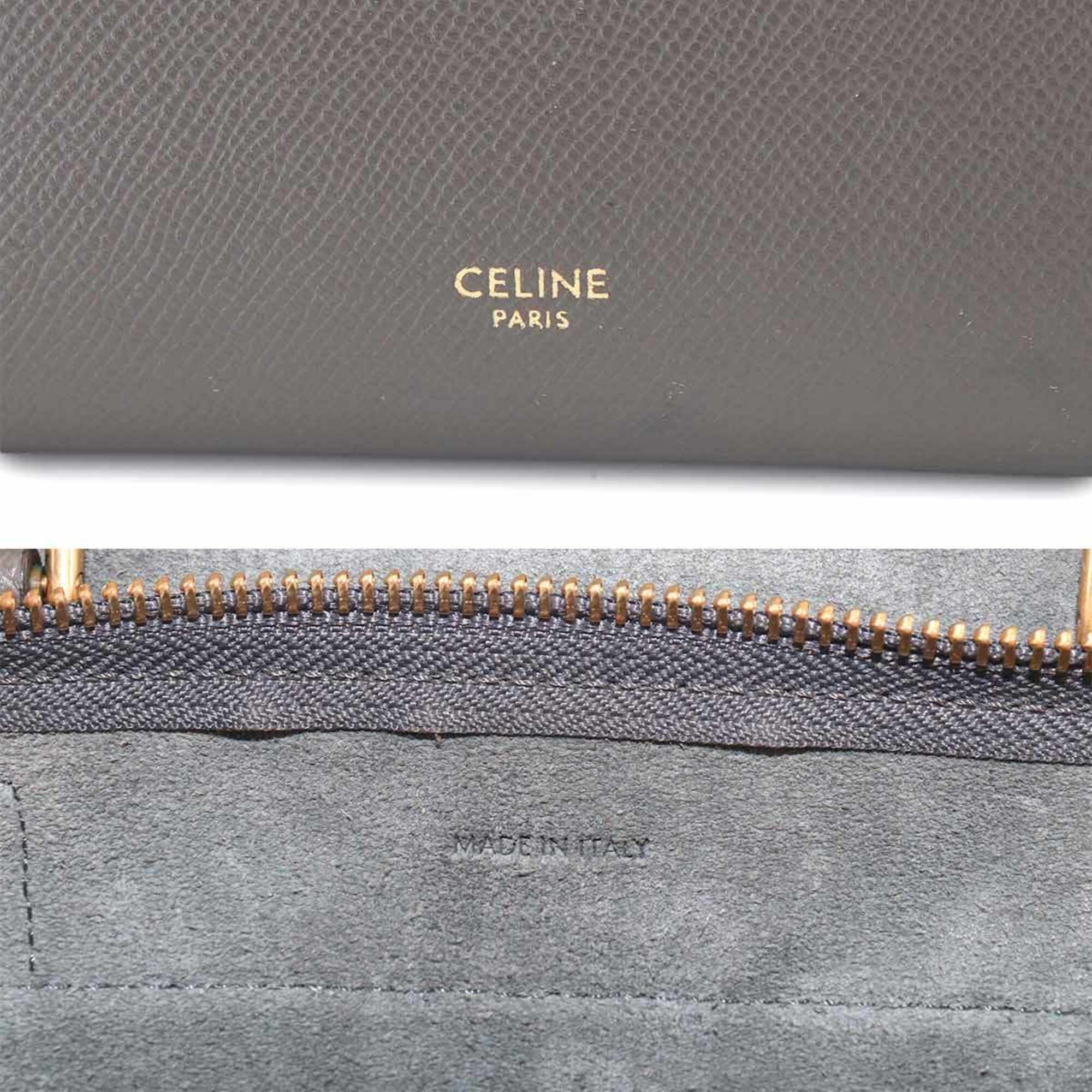 Celine Gray Leather Fanny Pack Handbag (Pre-Owned)