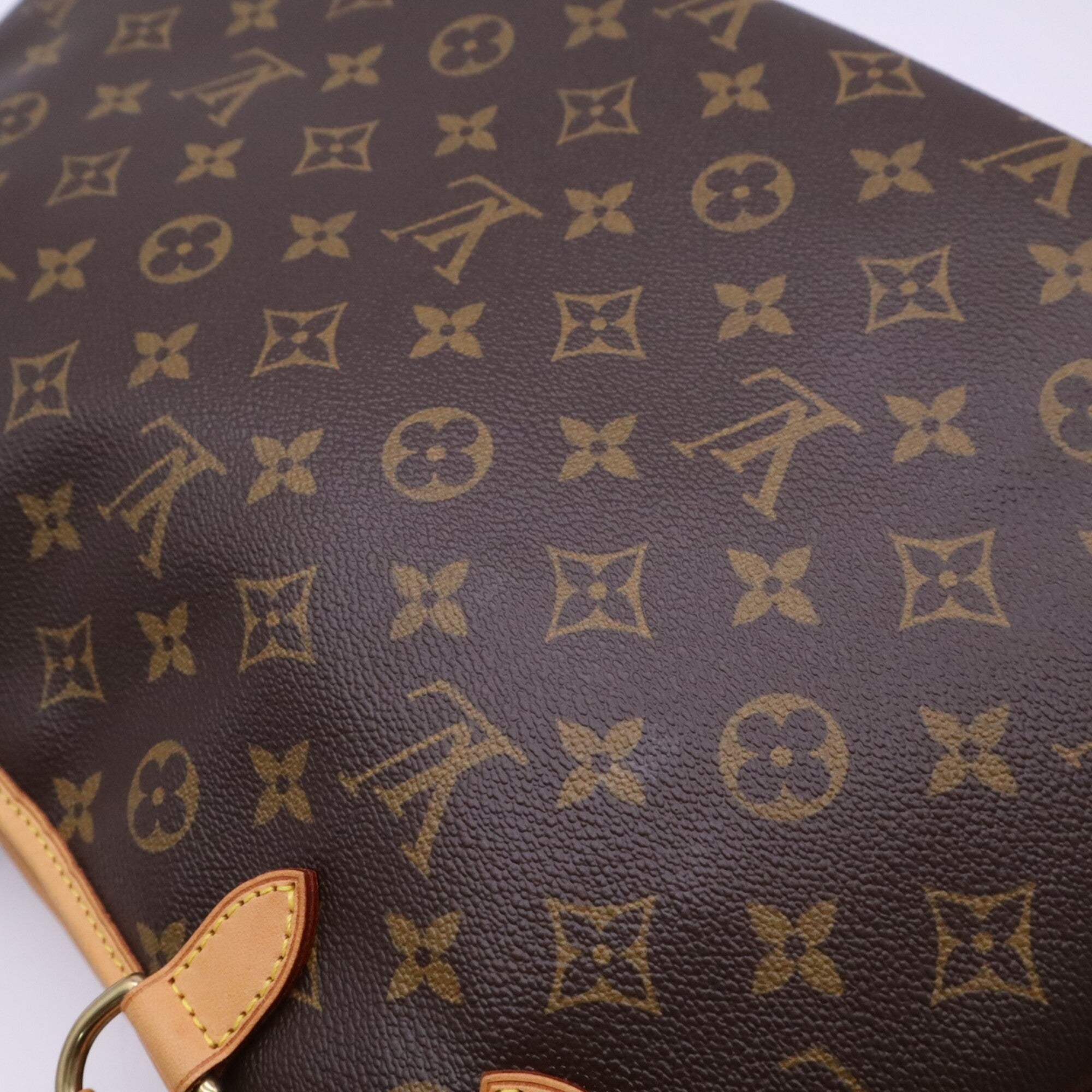 Louis Vuitton Monogram Beige Brown Coated Canvas Leather Handbag (Pre-Owned)
